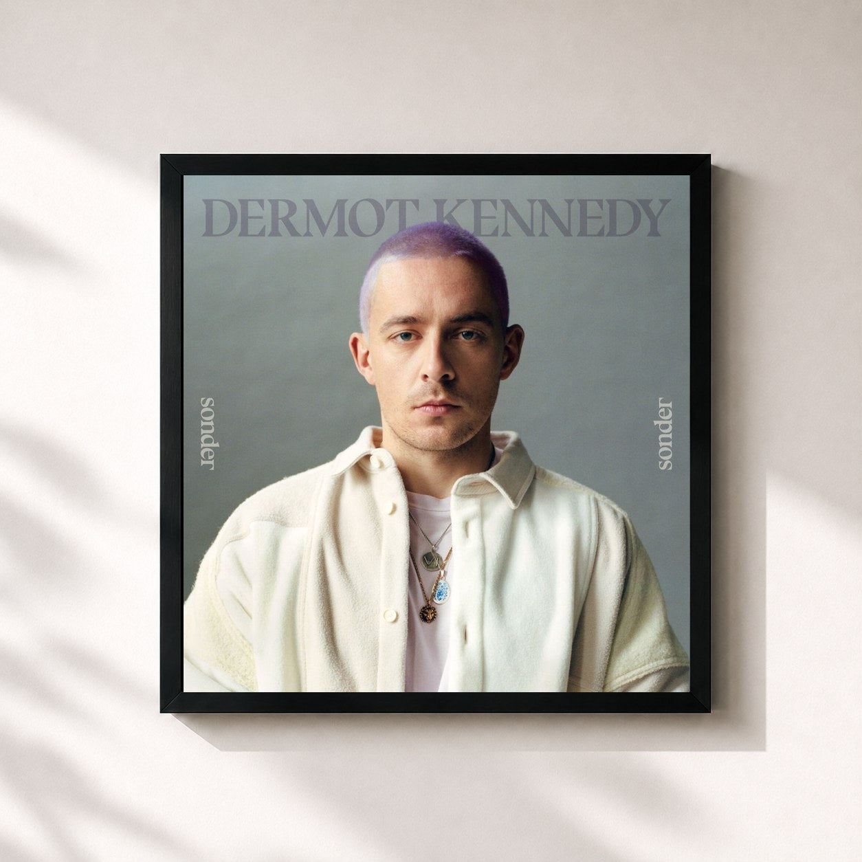 #noir Tableau carré de l'album Sonder (2023) de Dermot Kennedy, cadre noir 32x32 cm