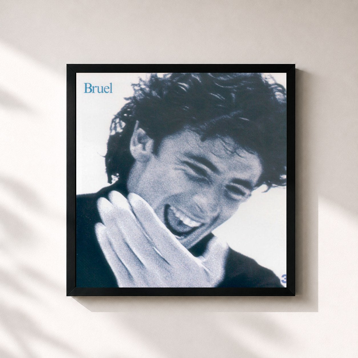 #noir Tableau carré de l'album Bruel de Patrick Bruel, cadre noir 32x32 cm