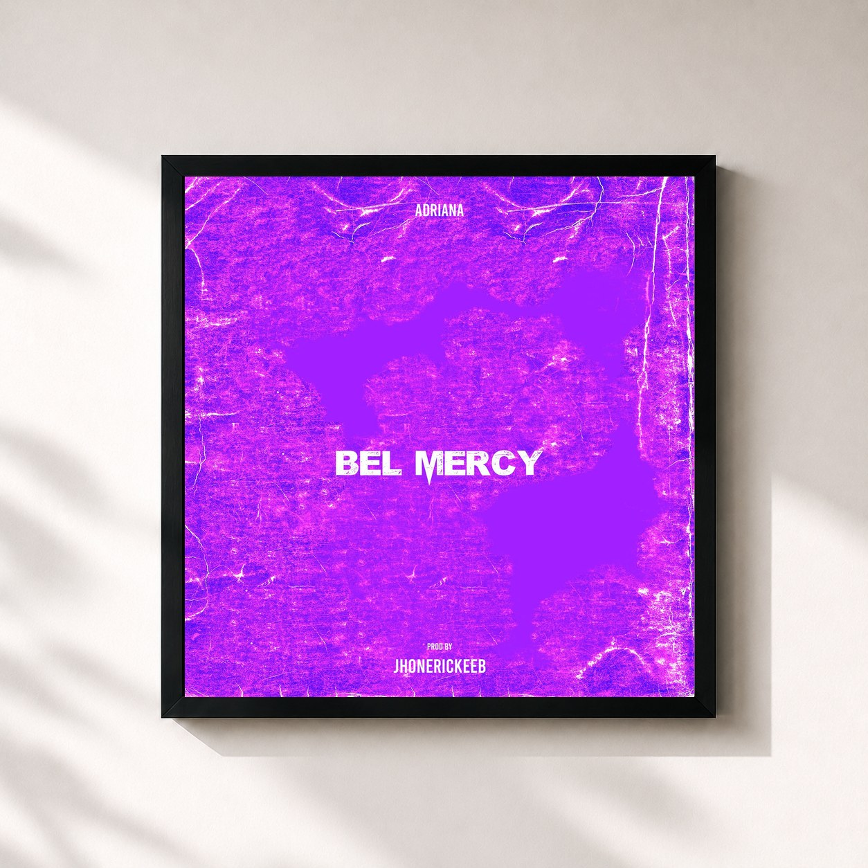 #noir Tableau carré de l'album Bel Mercy de Adriana, cadre noir 32x32 cm