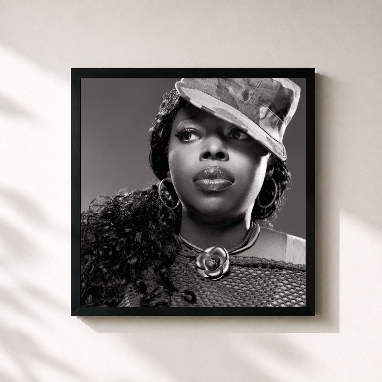 #noir Tableau carré de l'album Dance Vault Mixes - I Wanna Thank Ya de Angie Stone, cadre noir 32x32 cm