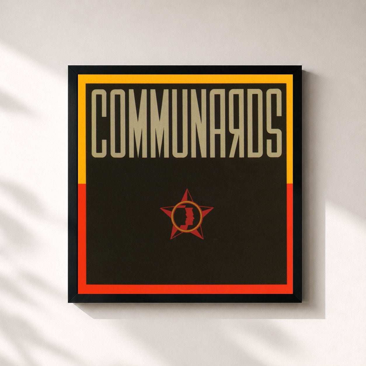 #noir Tableau carré de l'album Communards de The Communards, cadre noir 32x32 cm