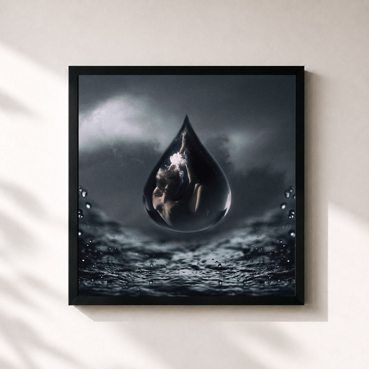 #noir Tableau carré de l'album Skylar Grey de Skylar Grey, cadre noir 32x32 cm