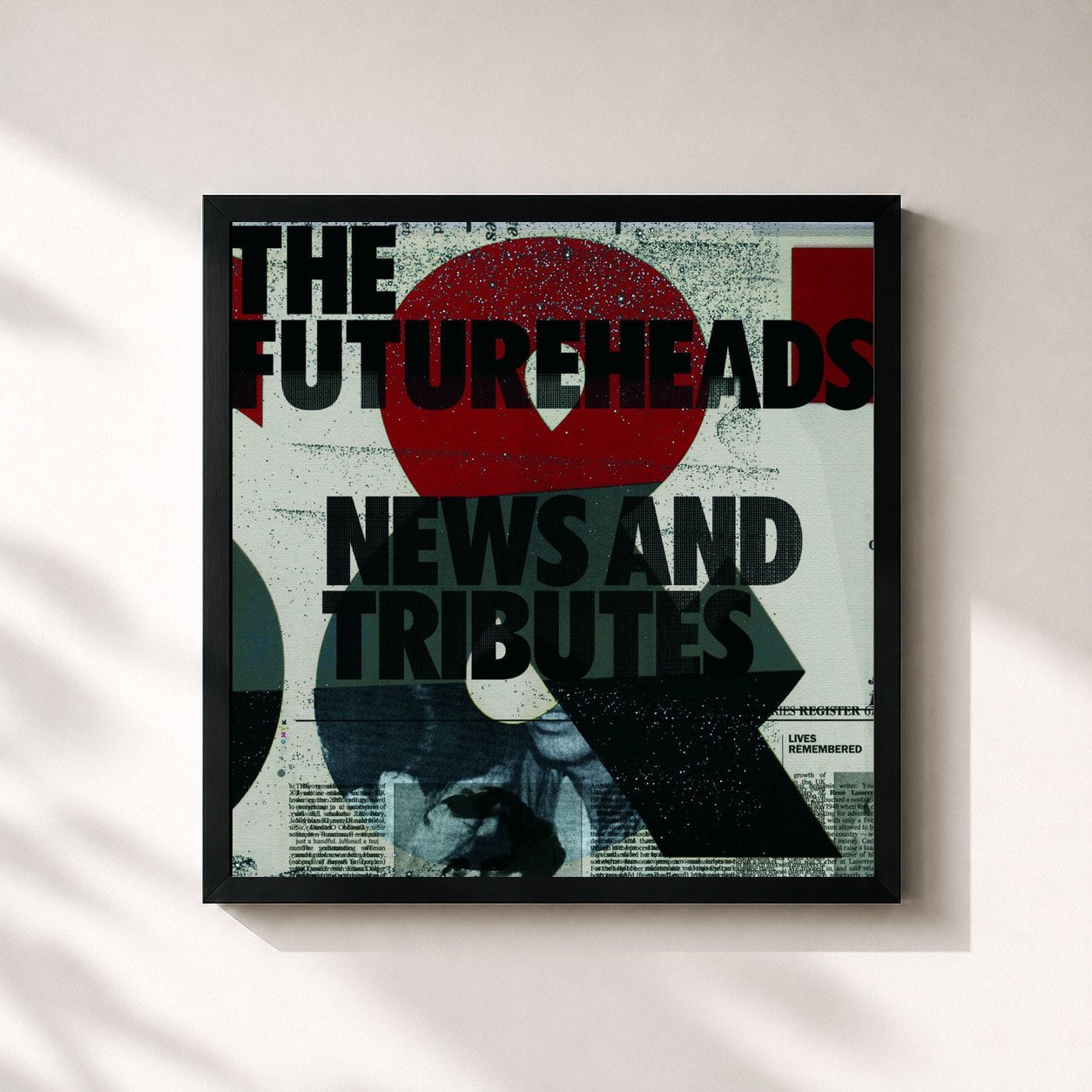 #noir Tableau carré de l'album News And Tributes (Standard CD) de The Futureheads, cadre noir 32x32 cm