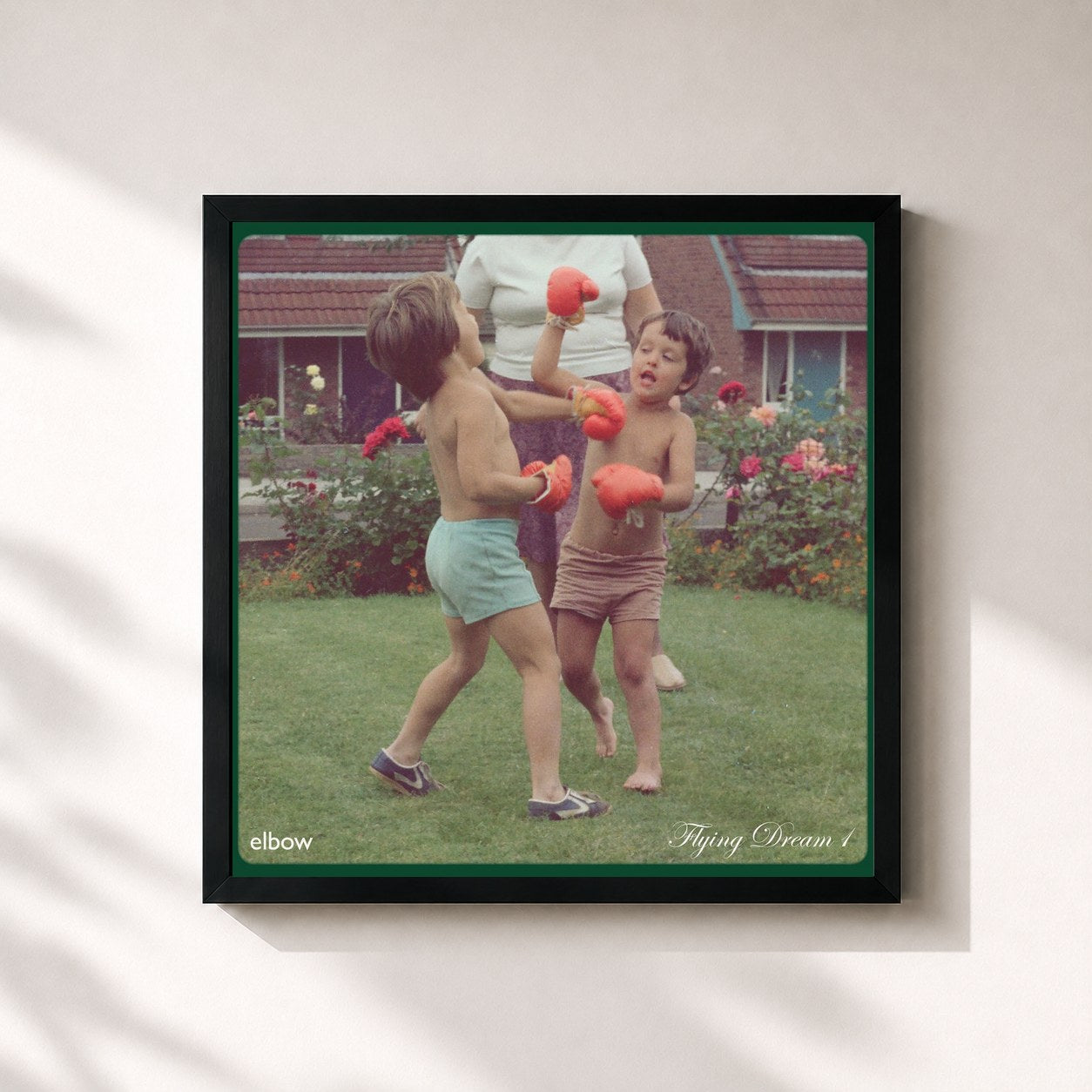 #noir Tableau carré de l'album Flying Dream 1 de Elbow, cadre noir 32x32 cm