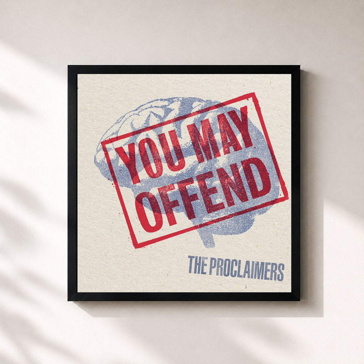 #noir Tableau carré de l'album You May Offend de The Proclaimers, cadre noir 32x32 cm