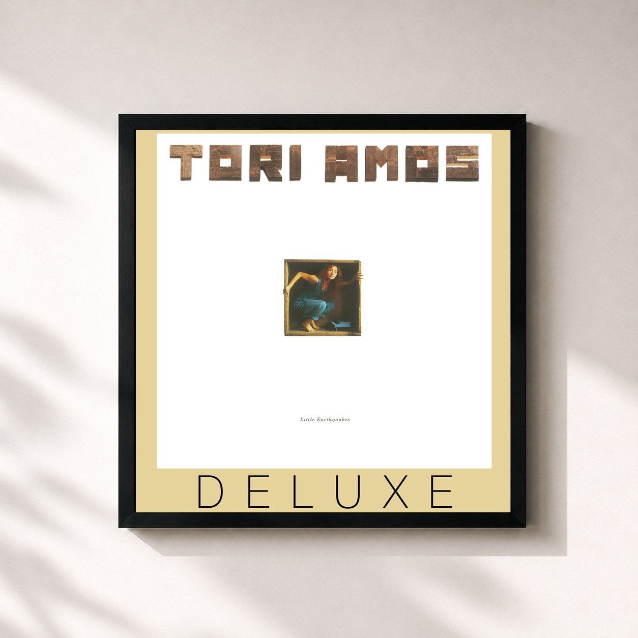 #noir Tableau carré de l'album Little Earthquakes (Deluxe Edition) de Tori Amos, cadre noir 32x32 cm