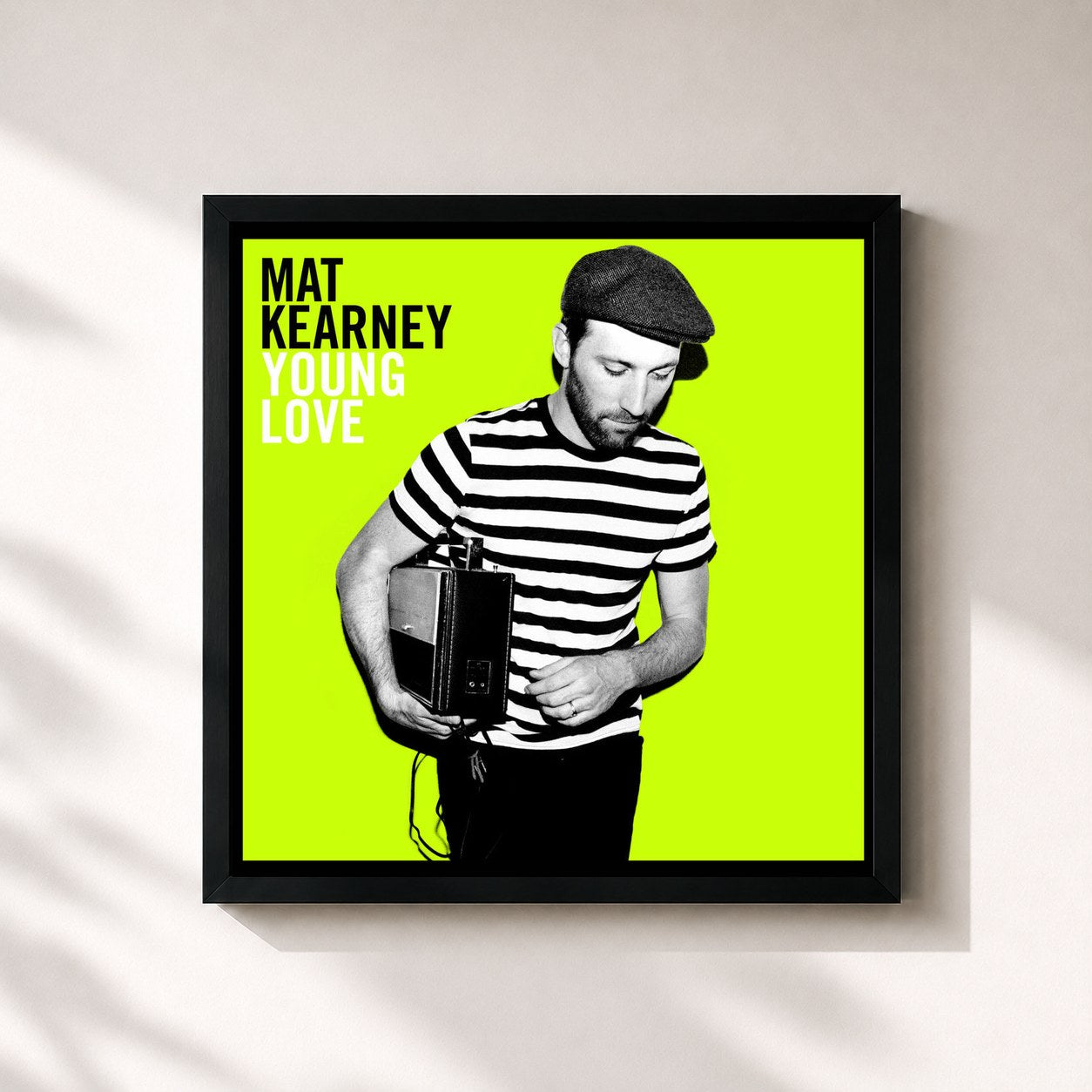 #noir Tableau carré de l'album Young Love de Mat Kearney, cadre noir 32x32 cm