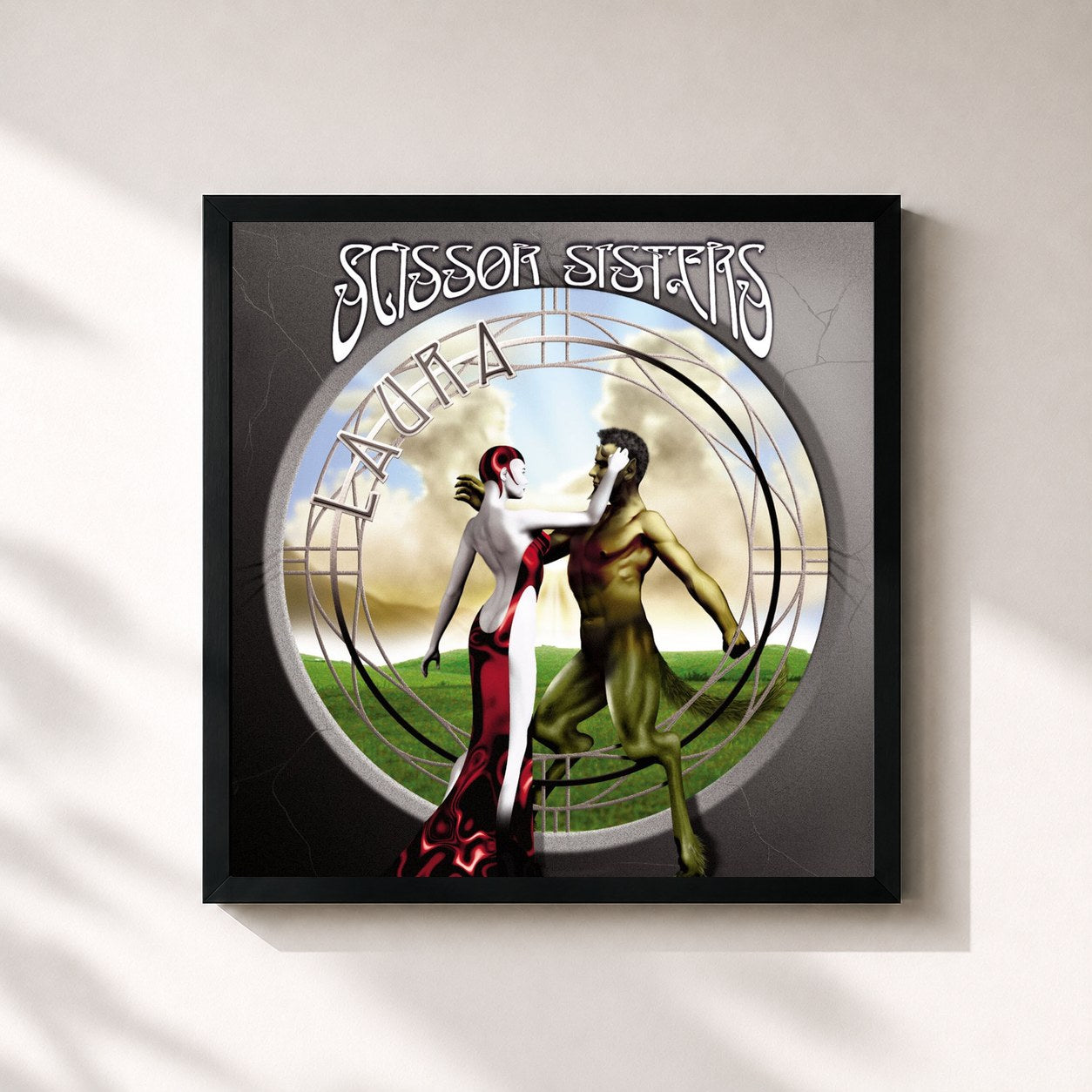 #noir Tableau carré de l'album Laura de Scissor Sisters, cadre noir 32x32 cm
