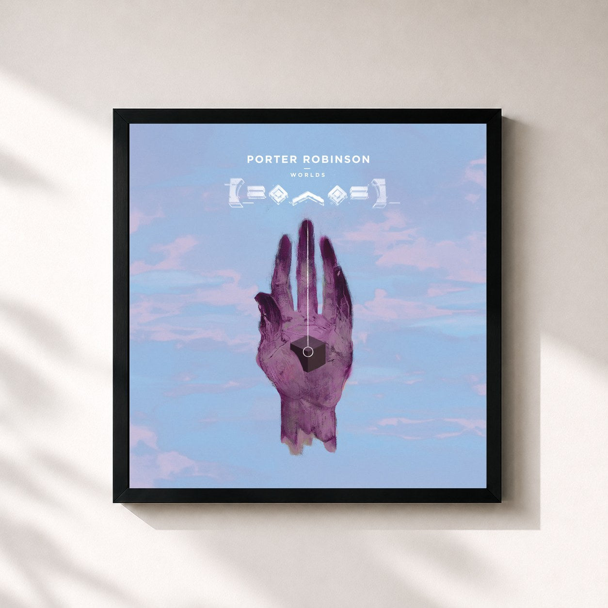#noir Tableau carré de l'album Worlds de Porter Robinson, cadre noir 32x32 cm