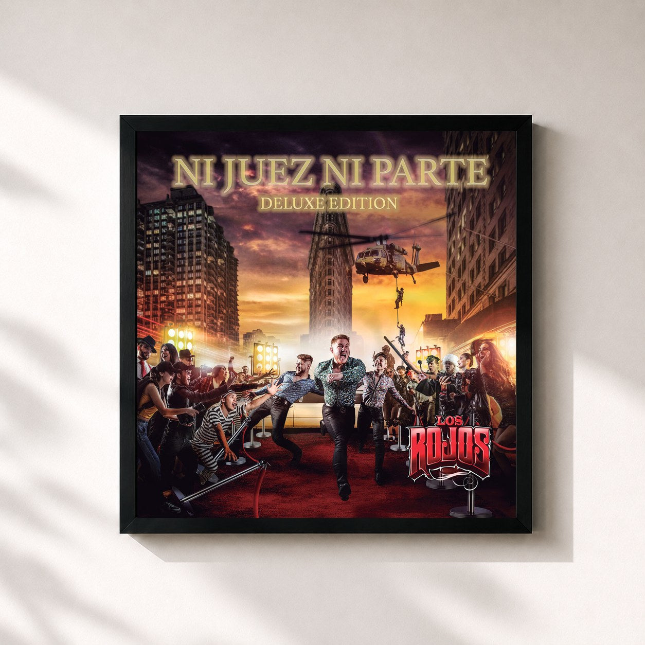 #noir Tableau carré de l'album Ni Juez Ni Parte (Deluxe Edition) de Los Rojos, cadre noir 32x32 cm