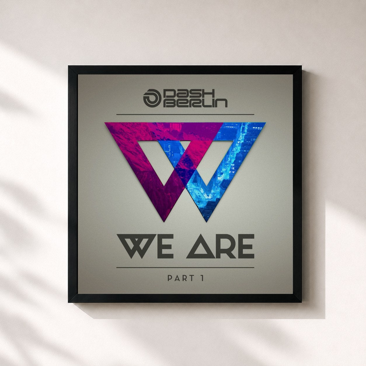 #noir Tableau carré de l'album We Are, Pt. 1 de Dash Berlin, cadre noir 32x32 cm