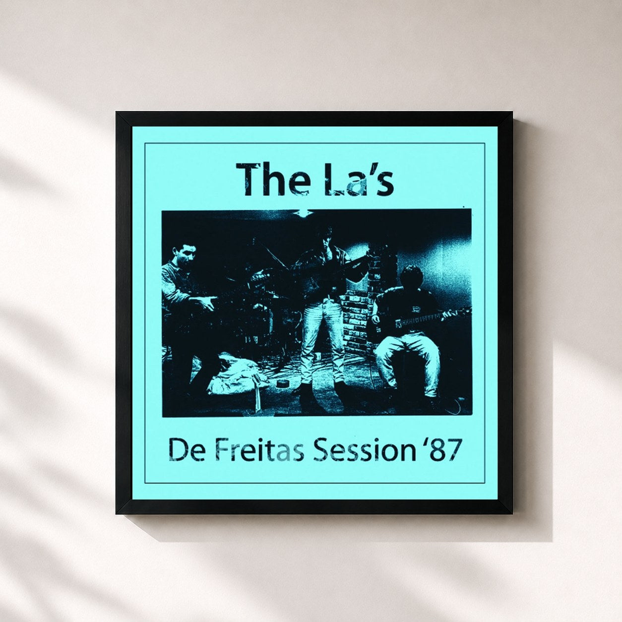 #noir Tableau carré de l'album De Freitas Session '87 de The La's, cadre noir 32x32 cm