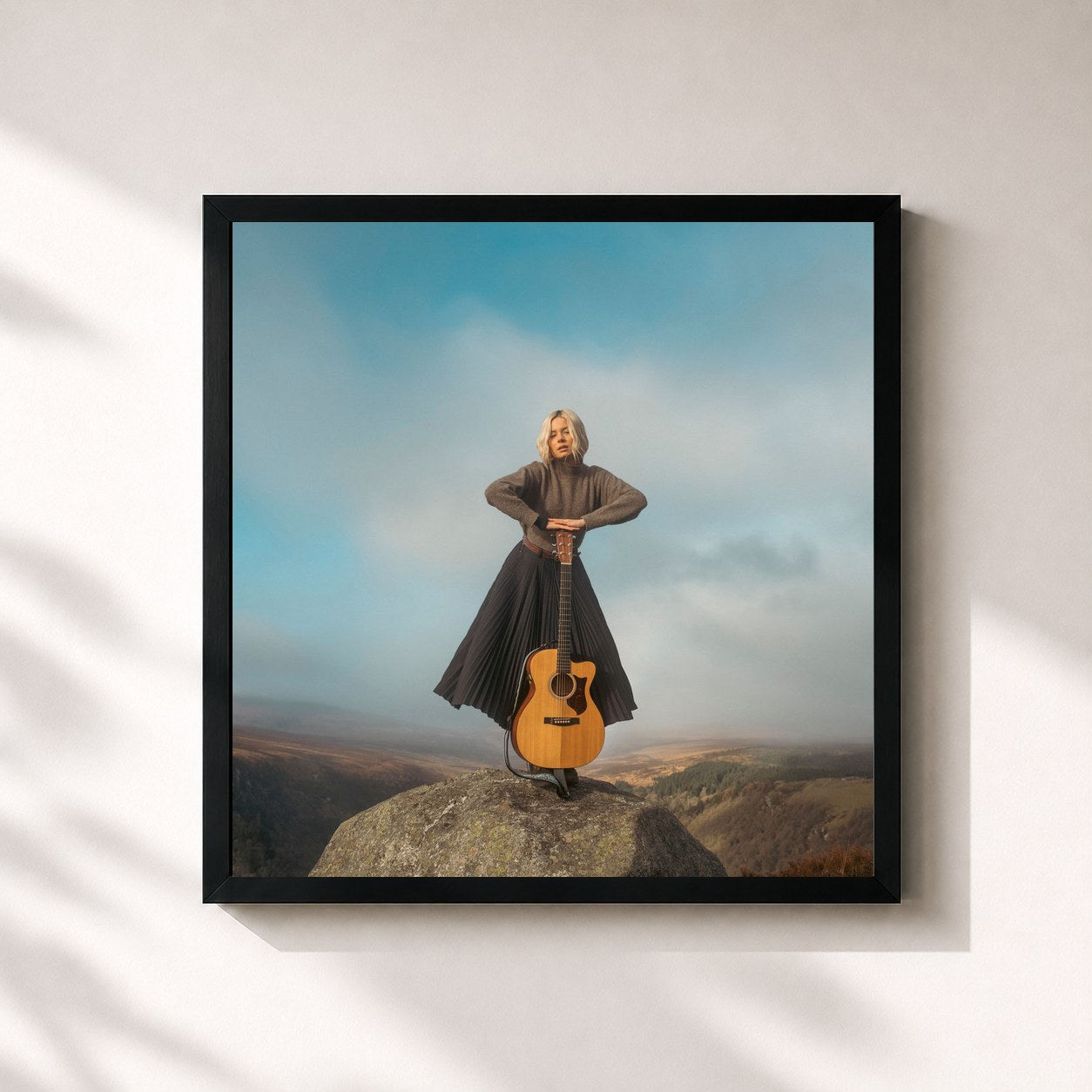 #noir Tableau carré de l'album Mountain Music (The Summit) de Nina Nesbitt, cadre noir 32x32 cm