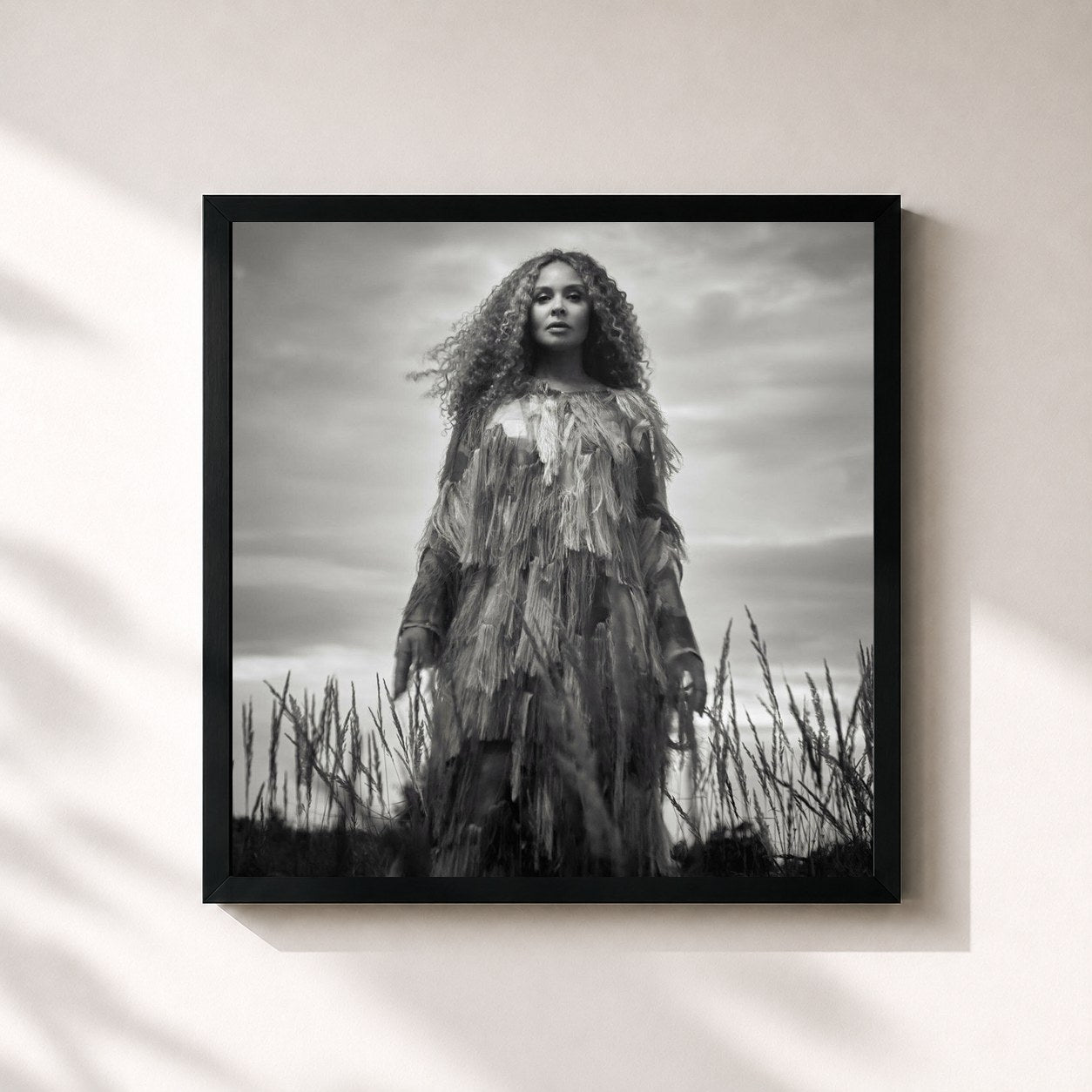 #noir Tableau carré de l'album WILLPOWER de Joy Denalane, cadre noir 32x32 cm