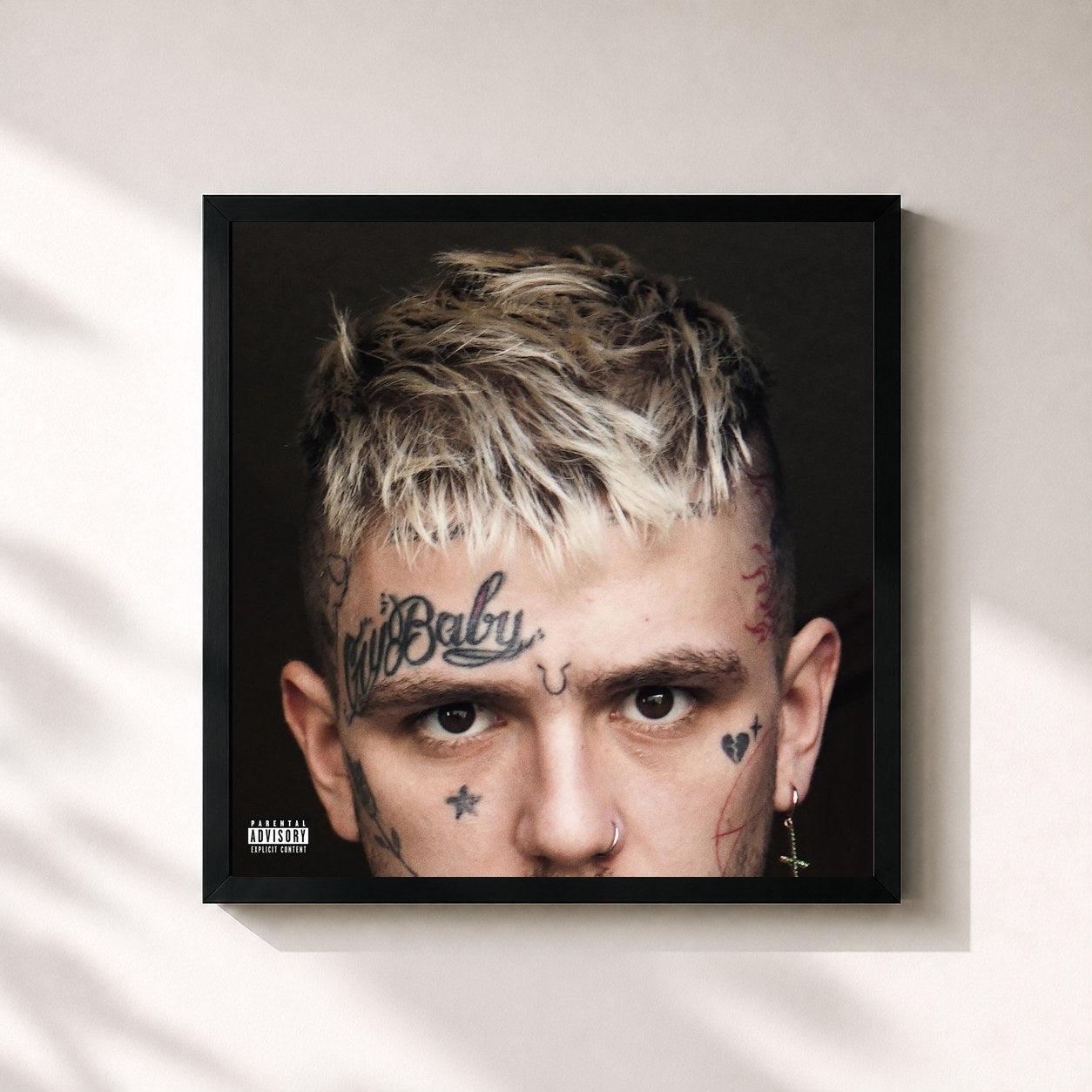 #noir Tableau carré de l'album EVERYBODY'S EVERYTHING de Lil Peep, cadre noir 32x32 cm