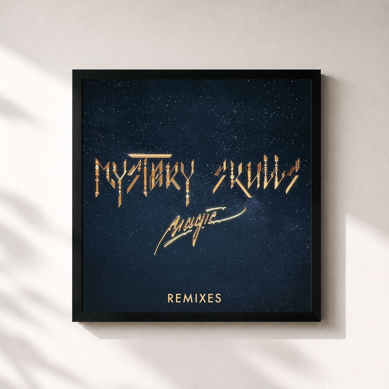 #noir Tableau carré de l'album Magic (feat. Nile Rodgers and Brandy) [Remixes] de Mystery Skulls, cadre noir 32x32 cm