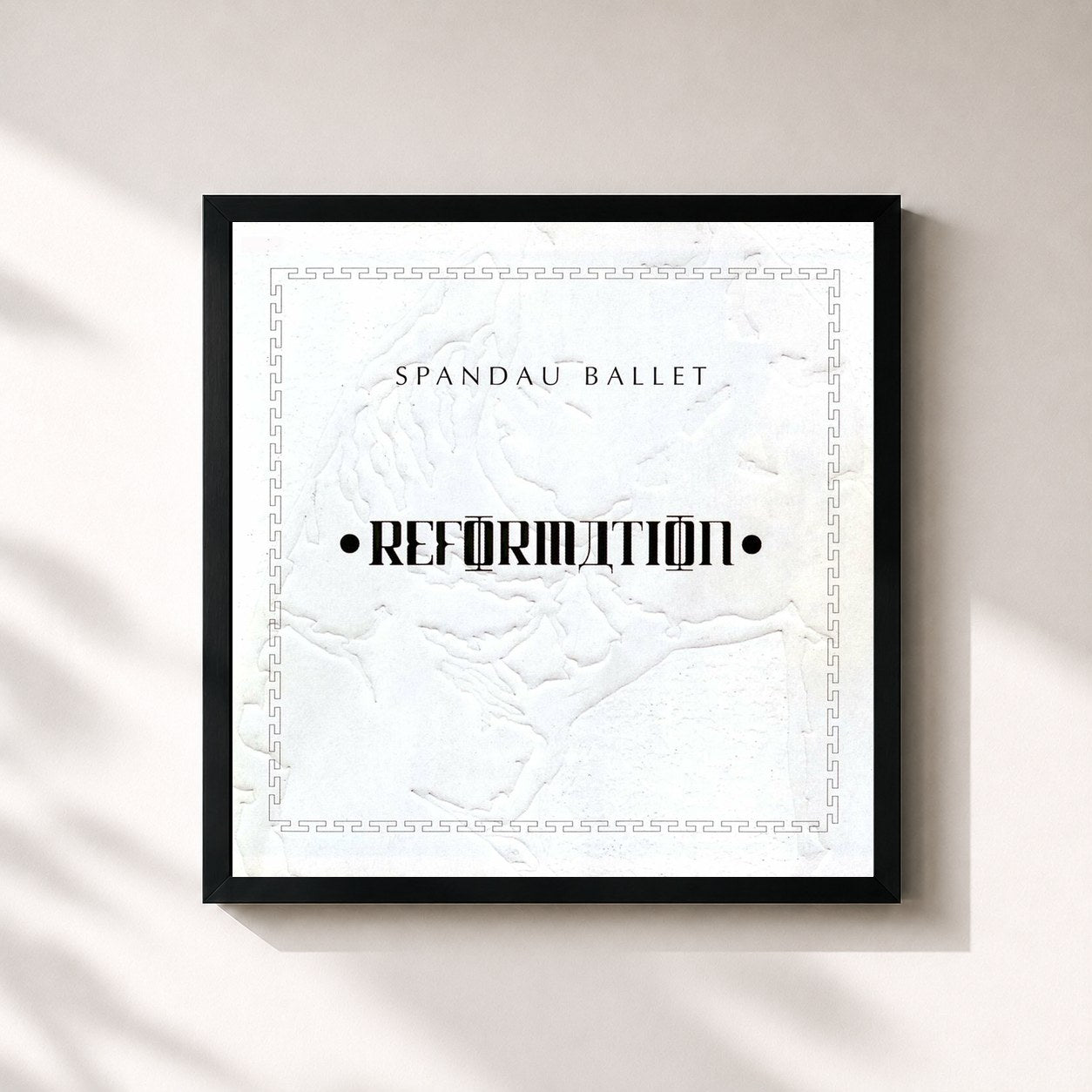 #noir Tableau carré de l'album Reformation de Spandau Ballet, cadre noir 32x32 cm