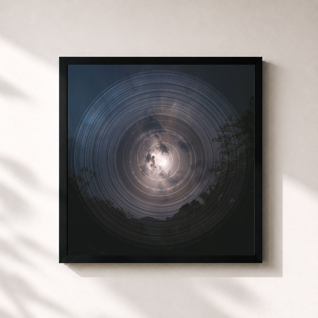 #noir Tableau carré de l'album El Objeto Antes Llamado Disco de Café Tacvba, cadre noir 32x32 cm