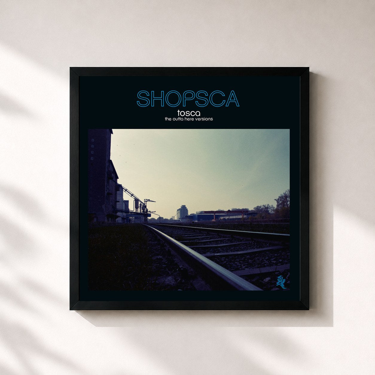 #noir Tableau carré de l'album Shopsca (The Outta Here Versions) de Tosca, cadre noir 32x32 cm