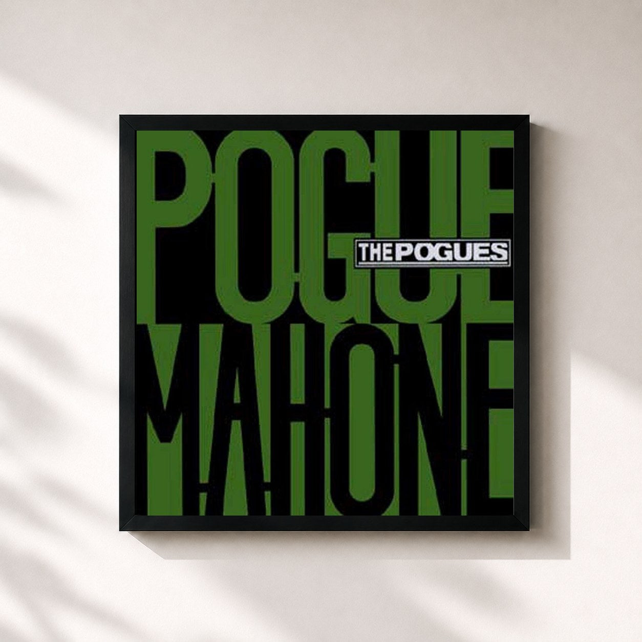 #noir Tableau carré de l'album Pogue Mahone (Expanded Edition) de The Pogues, cadre noir 32x32 cm