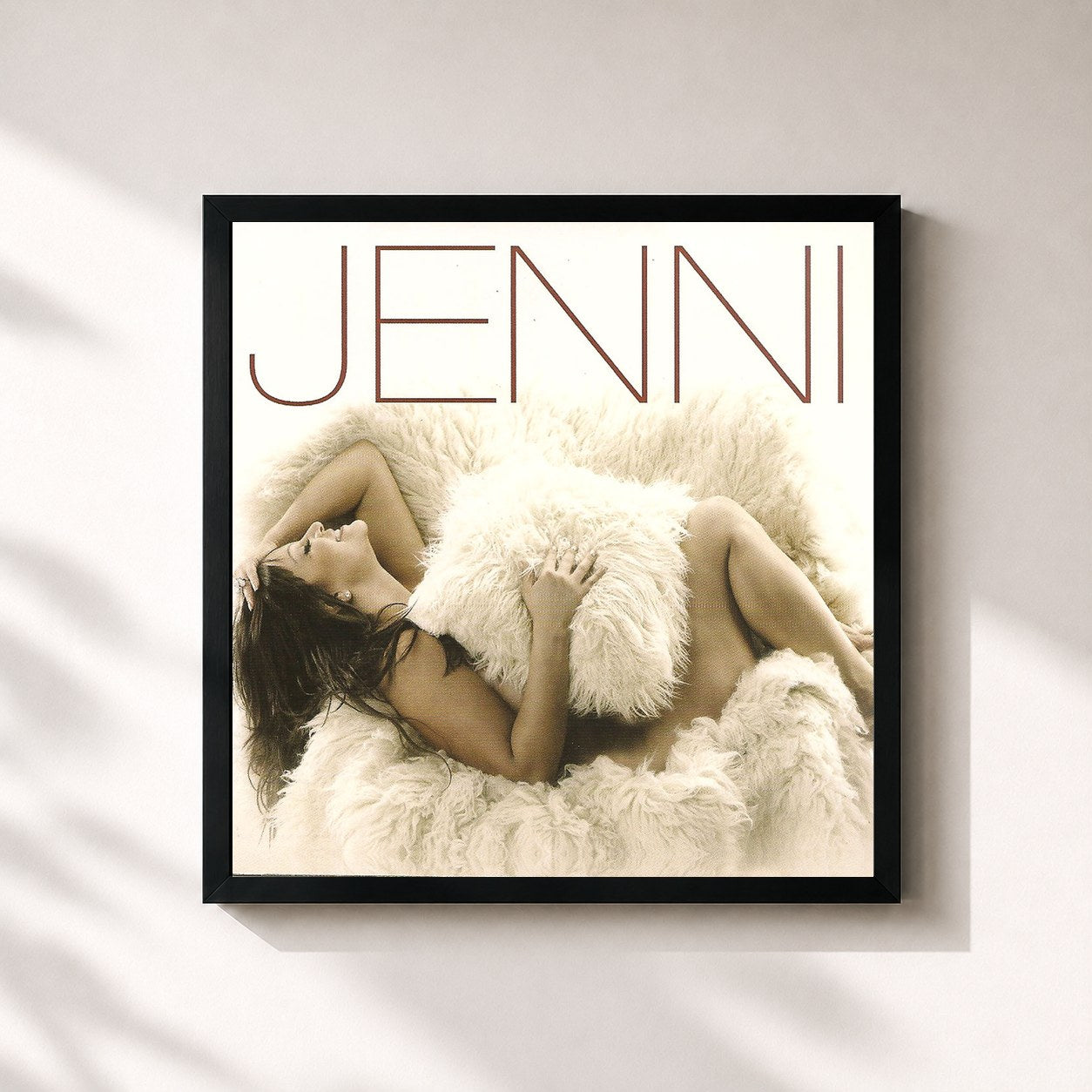 #noir Tableau carré de l'album Jenni de Jenni Rivera, cadre noir 32x32 cm
