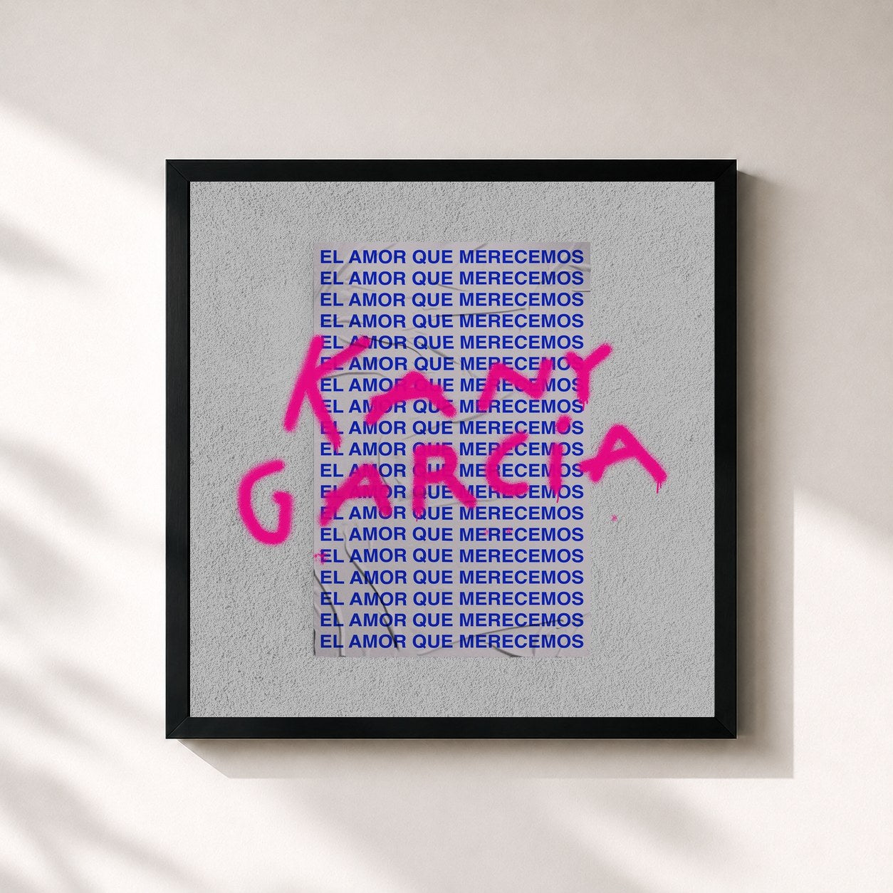 #noir Tableau carré de l'album El Amor Que Merecemos de Kany Garcia, cadre noir 32x32 cm