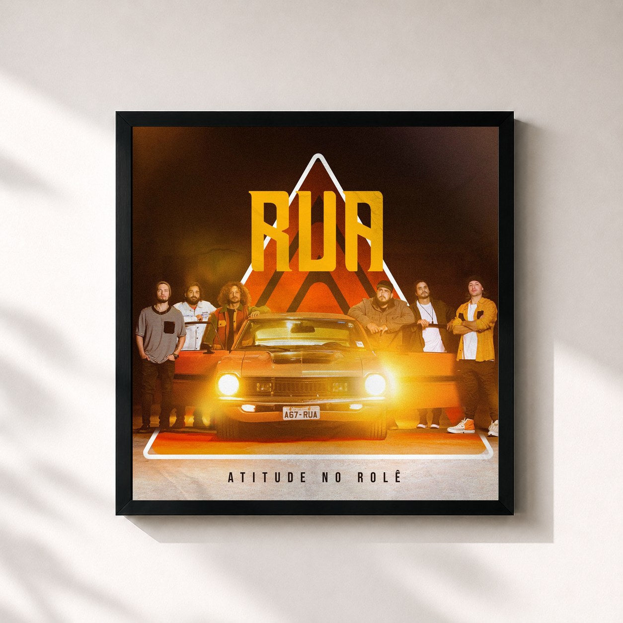 #noir Tableau carré de l'album Atitude No Rolê - Rua de Atitude 67, cadre noir 32x32 cm