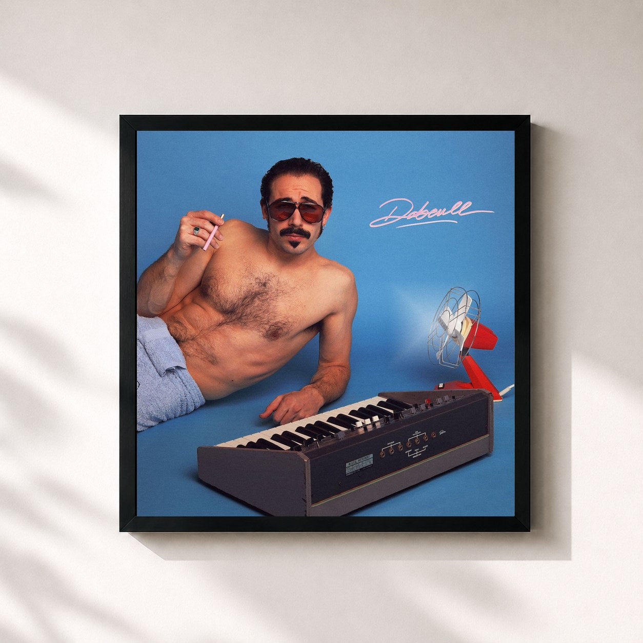 #noir Tableau carré de l'album Intimate Fonk de Dabeull, cadre noir 32x32 cm