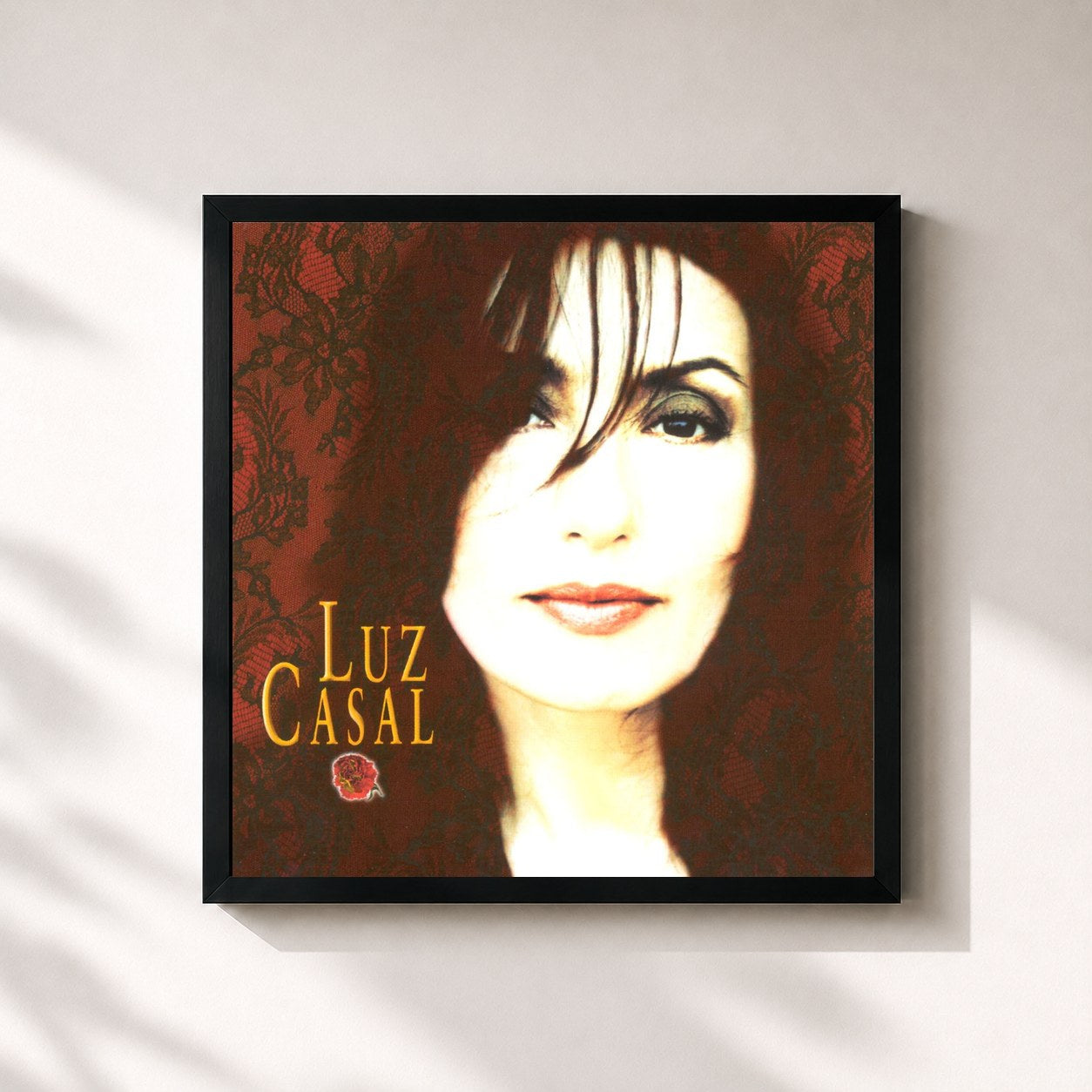 #noir Tableau carré de l'album Luz Casal de Luz Casal, cadre noir 32x32 cm