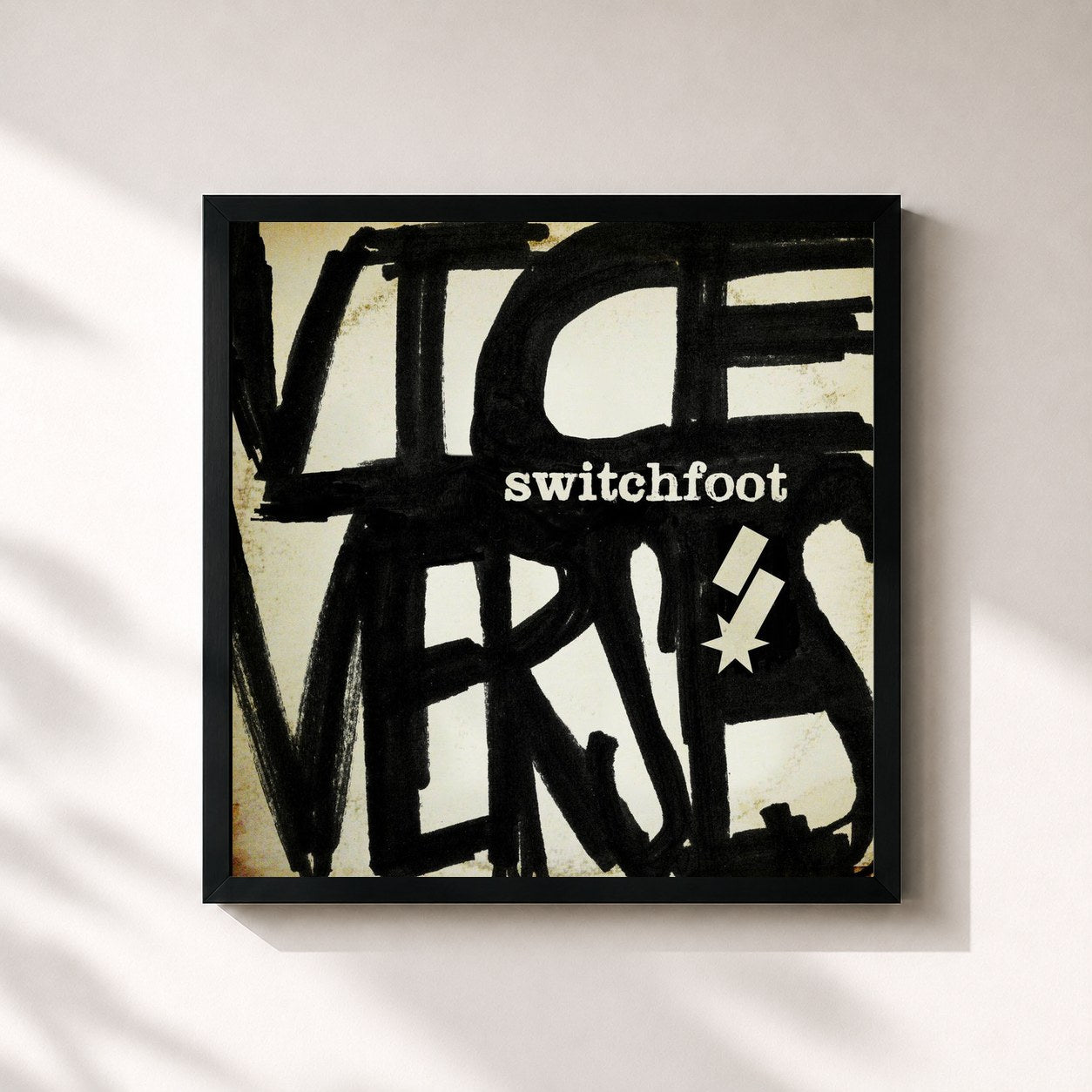 #noir Tableau carré de l'album Vice Verses de Switchfoot, cadre noir 32x32 cm