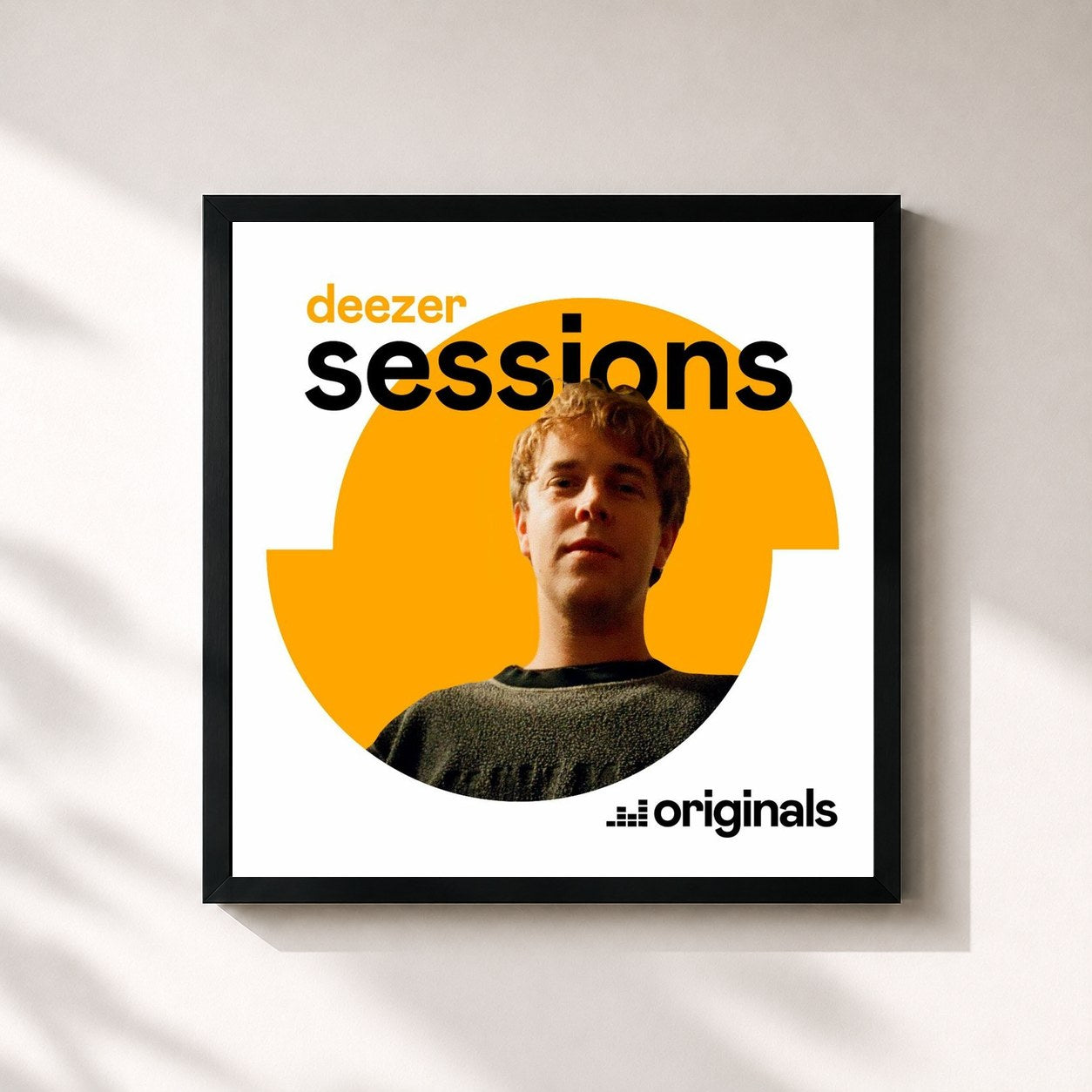 #noir Tableau carré de l'album Deezer Sessions de Tom Odell, cadre noir 32x32 cm