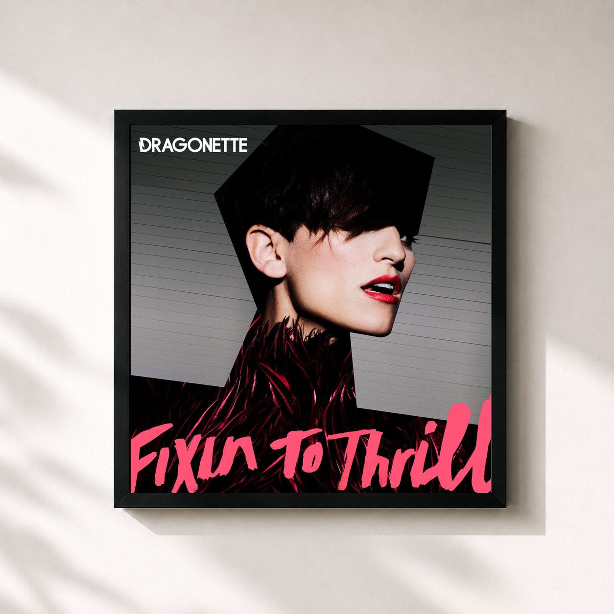 #noir Tableau carré de l'album Fixin to Thrill de Dragonette, cadre noir 32x32 cm