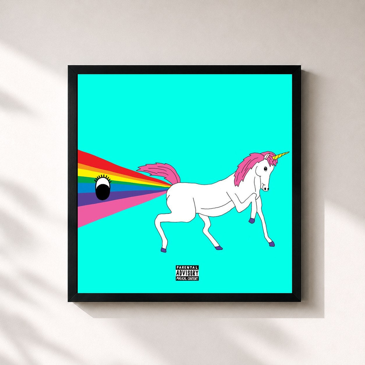 #noir Tableau carré de l'album Magic Is Real de Dillon Francis, cadre noir 32x32 cm