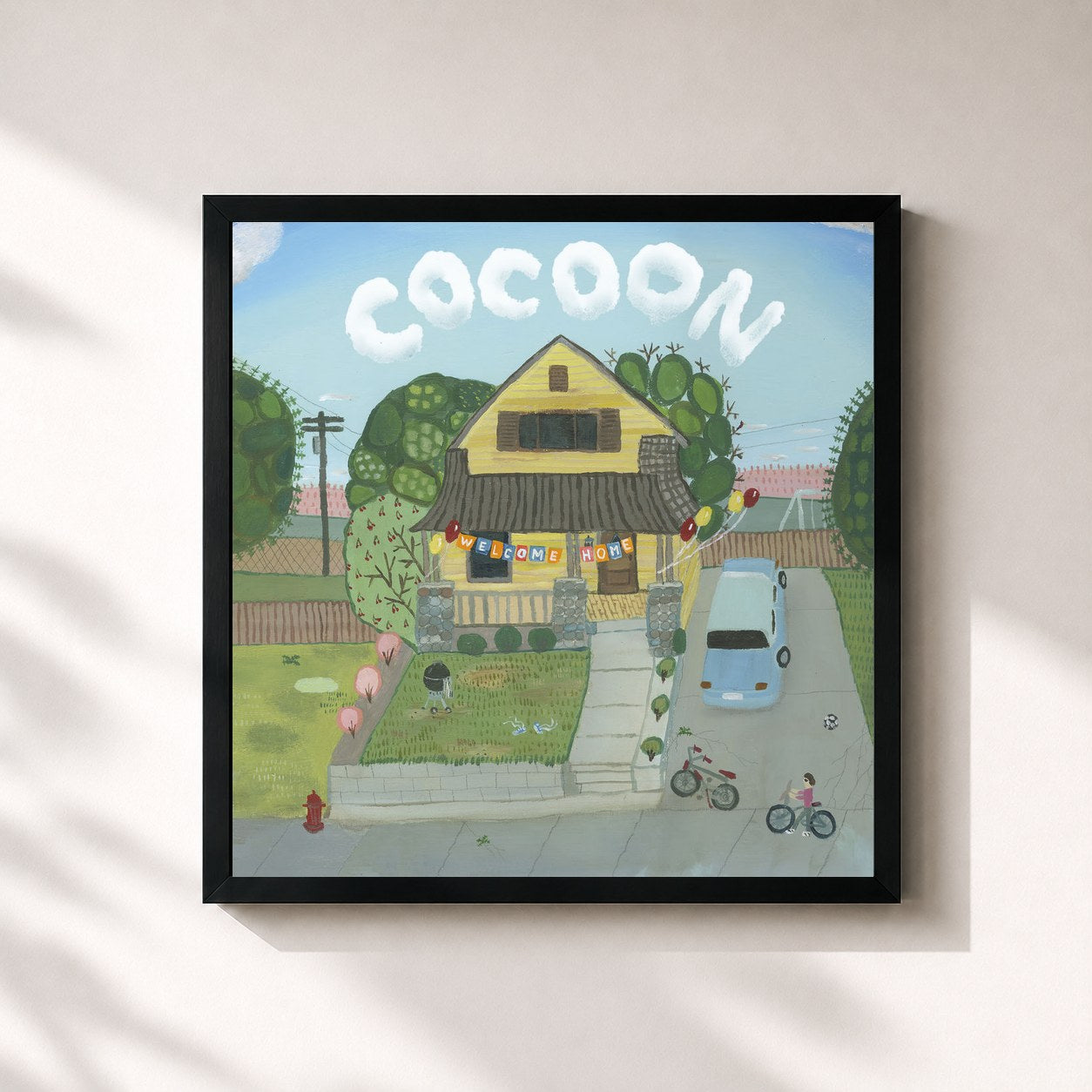 #noir Tableau carré de l'album Welcome Home de Cocoon, cadre noir 32x32 cm
