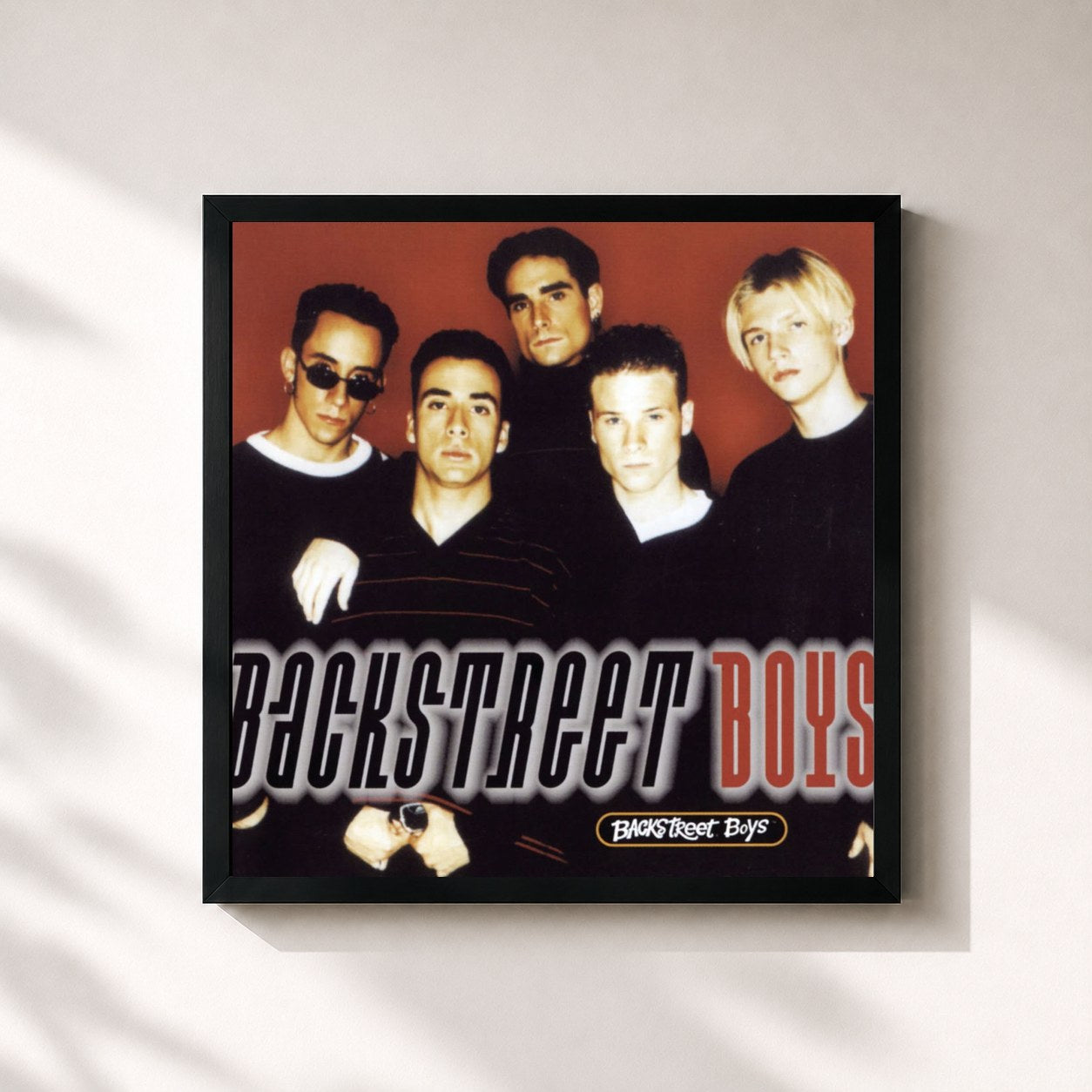 #noir Tableau carré de l'album Backstreet Boys de Backstreet Boys, cadre noir 32x32 cm