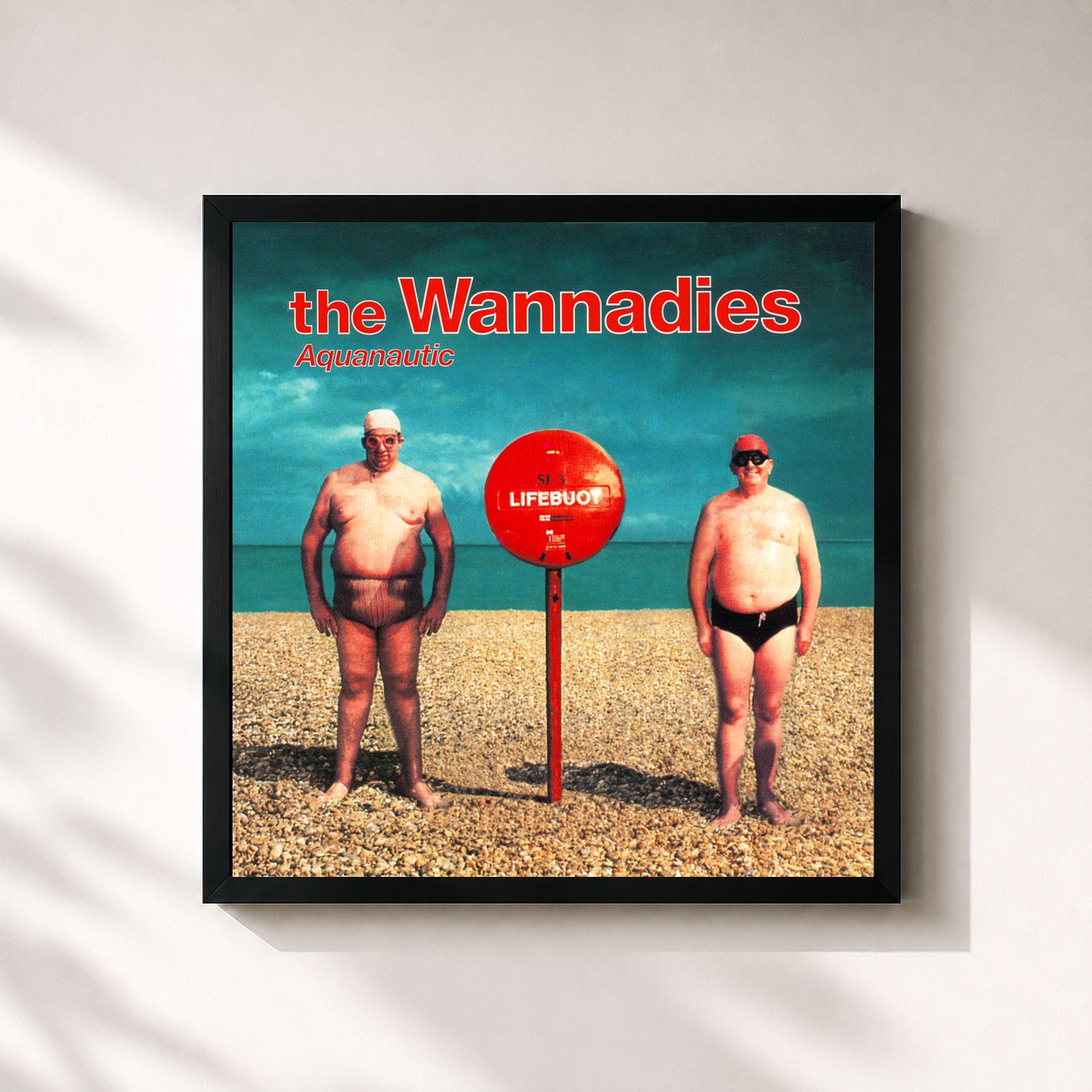 #noir Tableau carré de l'album Aquanautic de The Wannadies, cadre noir 32x32 cm