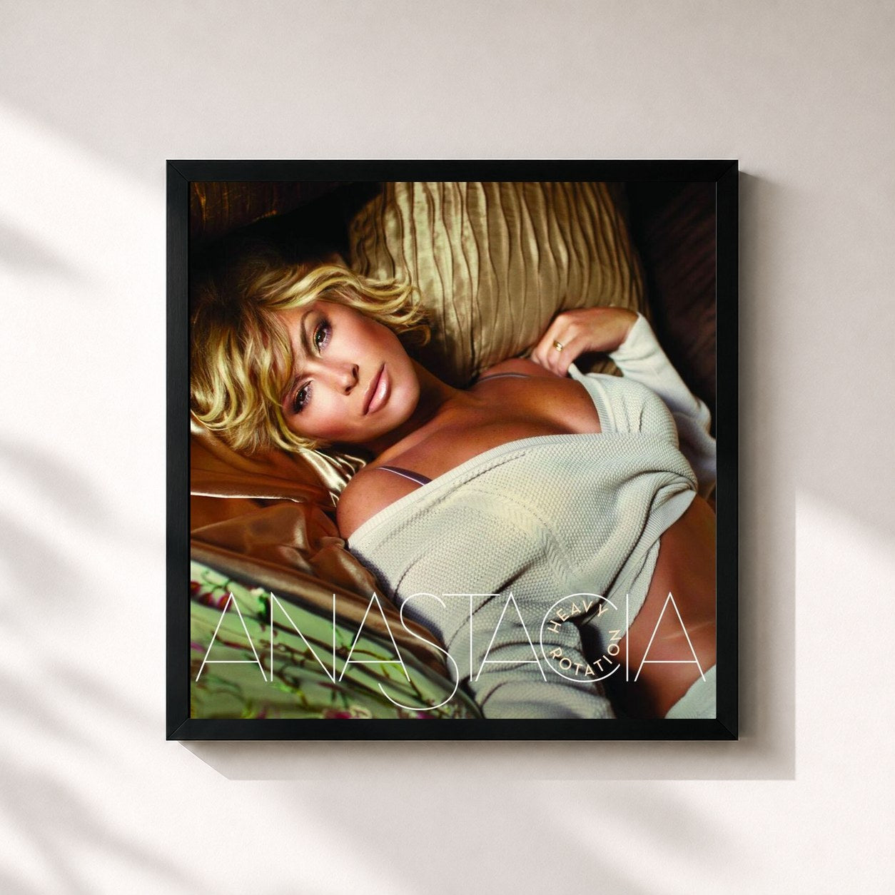 #noir Tableau carré de l'album Heavy Rotation de Anastacia, cadre noir 32x32 cm