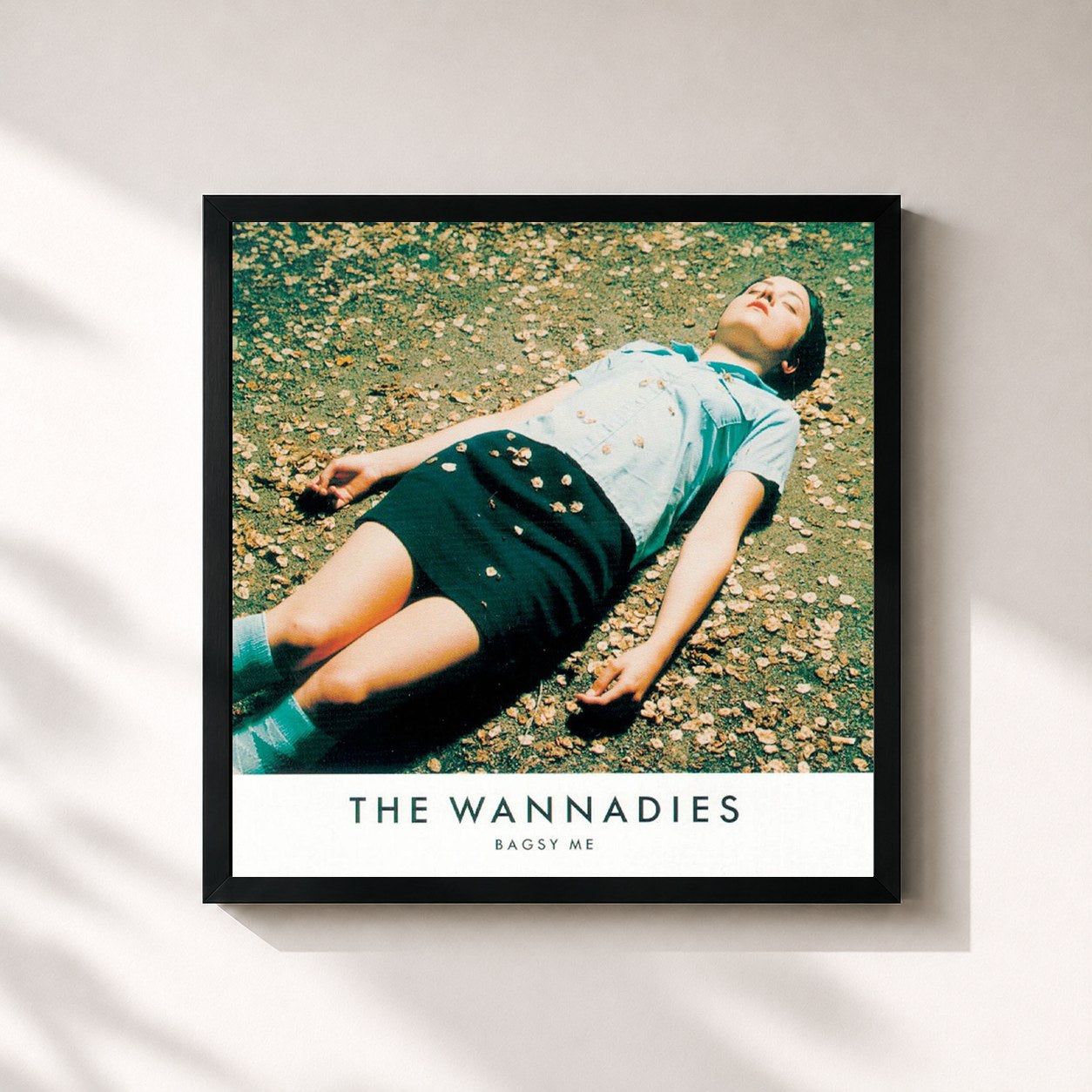 #noir Tableau carré de l'album Bagsy Me de The Wannadies, cadre noir 32x32 cm