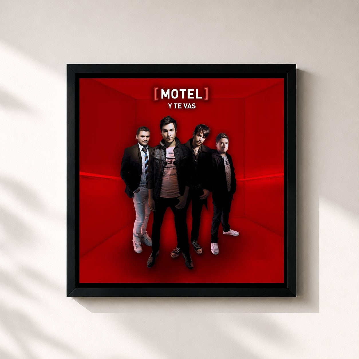 #noir Tableau carré de l'album Y Te Vas de MOTEL, cadre noir 32x32 cm