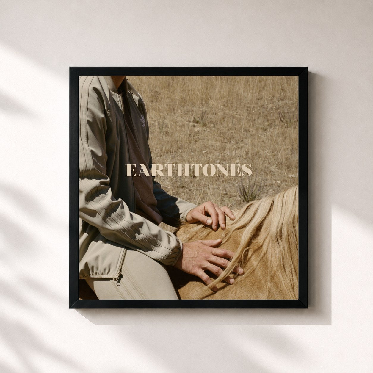 #noir Tableau carré de l'album Earthtones de Bahamas, cadre noir 32x32 cm