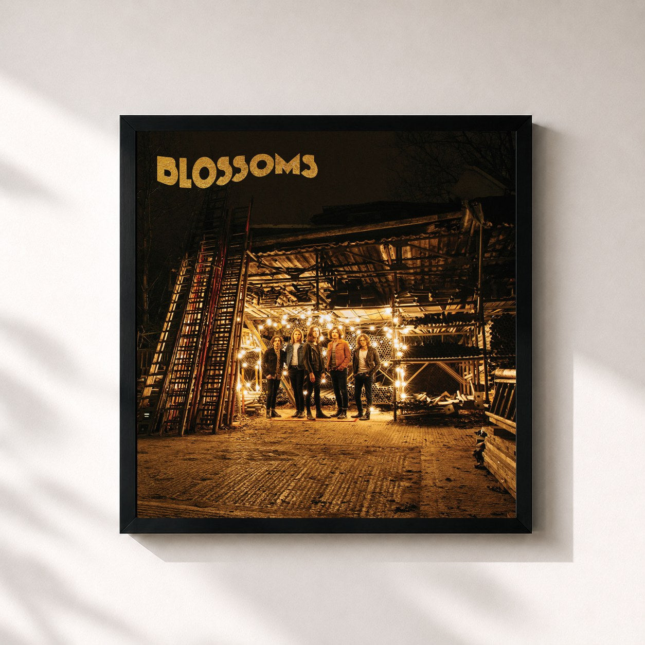 #noir Tableau carré de l'album Blossoms de Blossoms, cadre noir 32x32 cm