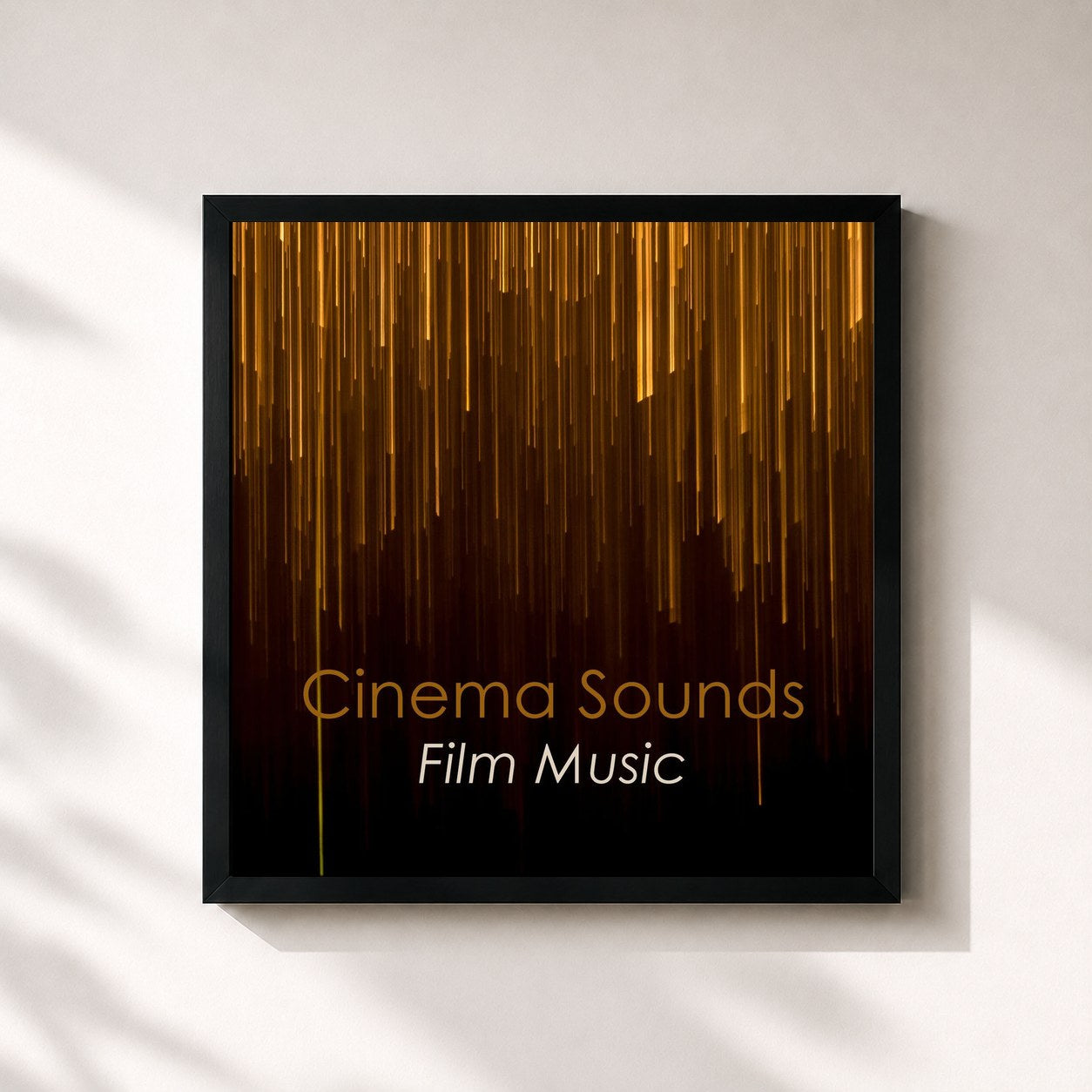 #noir Tableau carré de l'album "Cinema Sounds: Film Music" de Alan Silvestri, cadre noir 32x32 cm