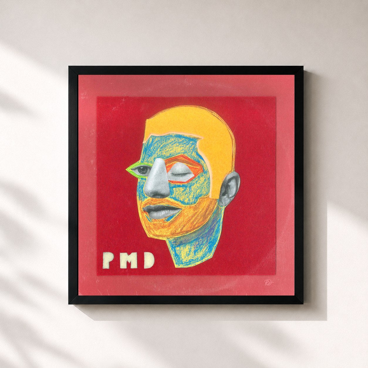#noir Tableau carré de l'album PMD de Marc E. Bassy, cadre noir 32x32 cm