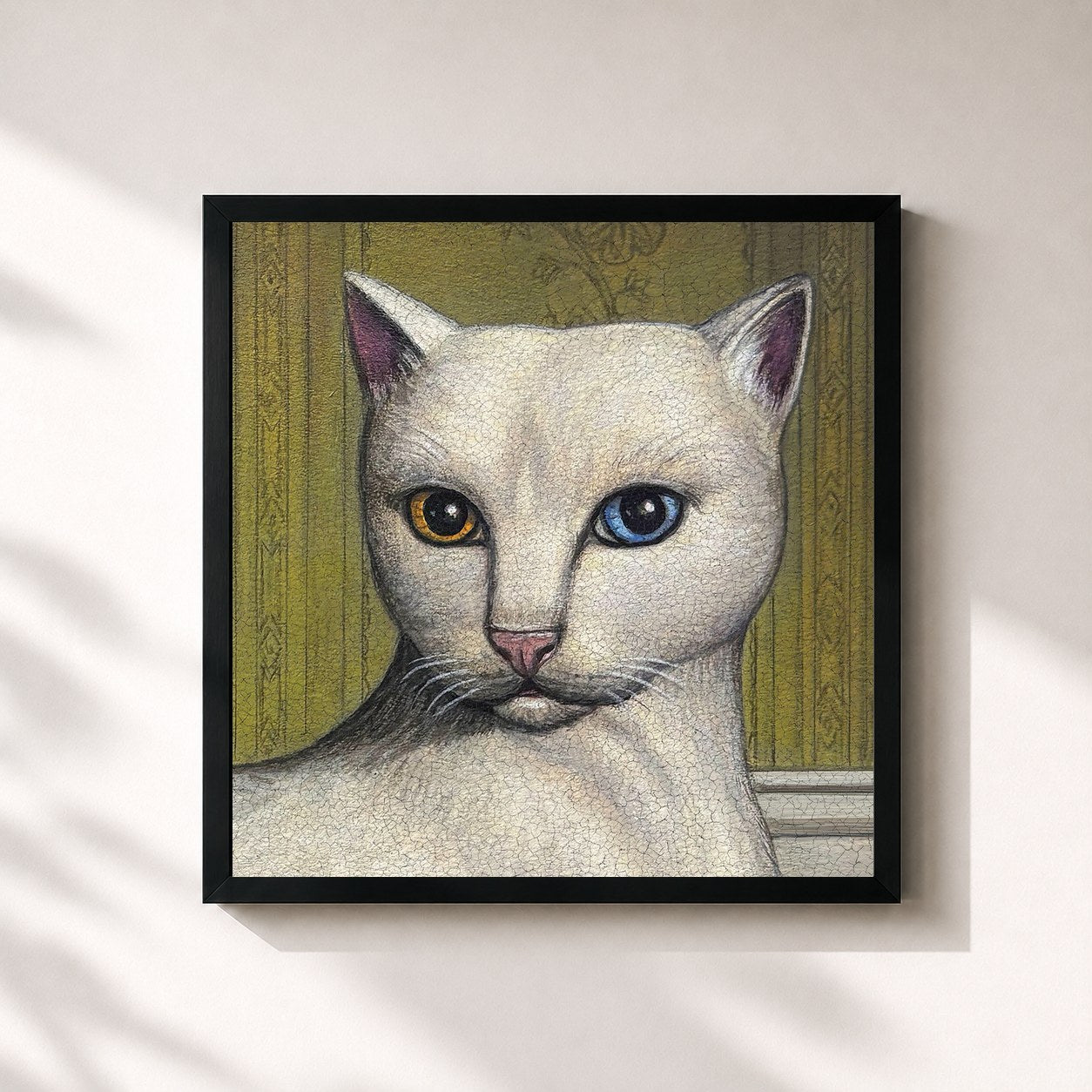 #noir Tableau carré de l'album Nothing's About to Happen to Me de Mitski, cadre noir 32x32 cm