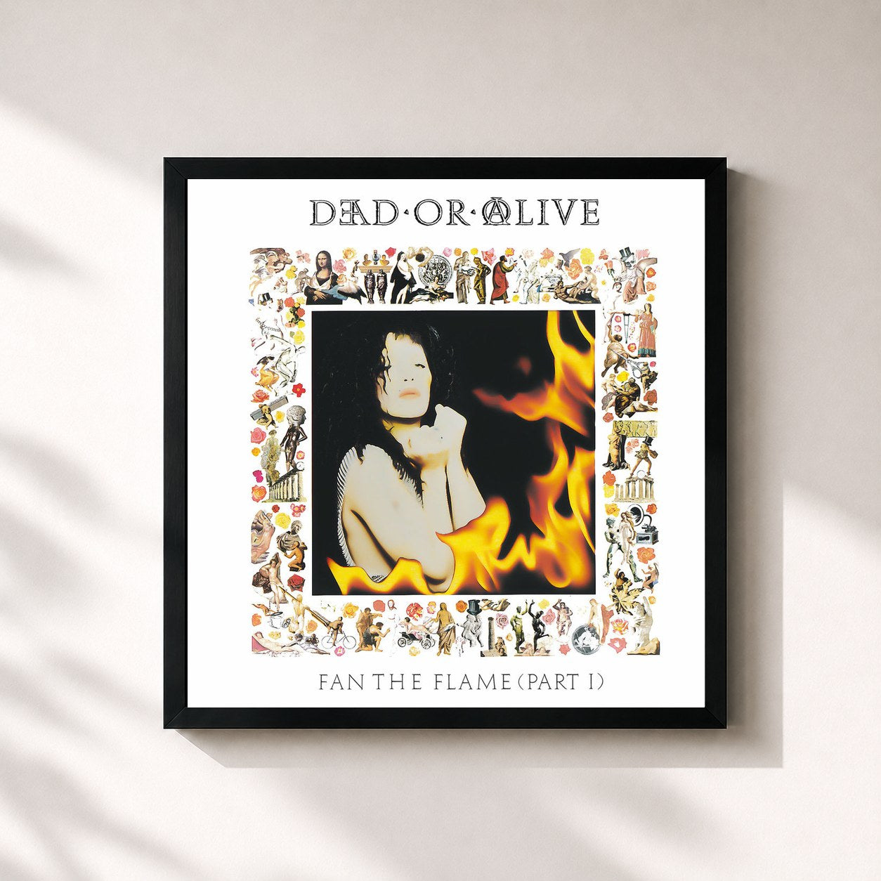 #noir Tableau carré de l'album Fan the Flame (Pt. 1) [Invincible Edition] de Dead or Alive, cadre noir 32x32 cm