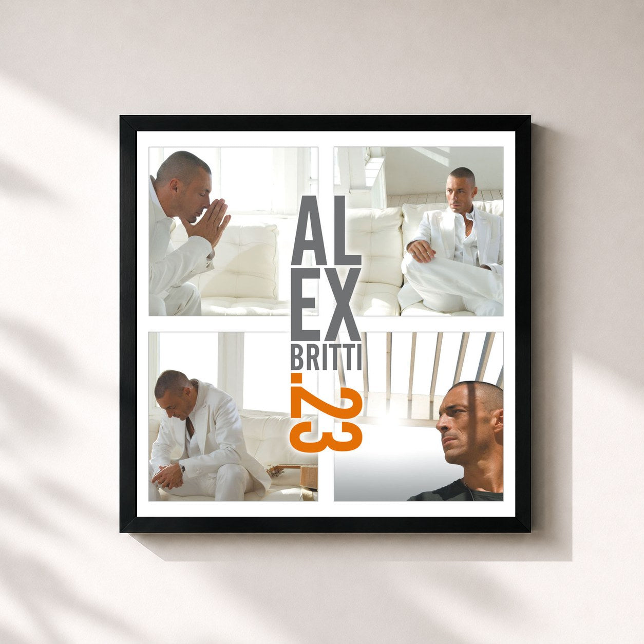#noir Tableau carré de l'album .23 (Standard Version) de Alex Britti, cadre noir 32x32 cm