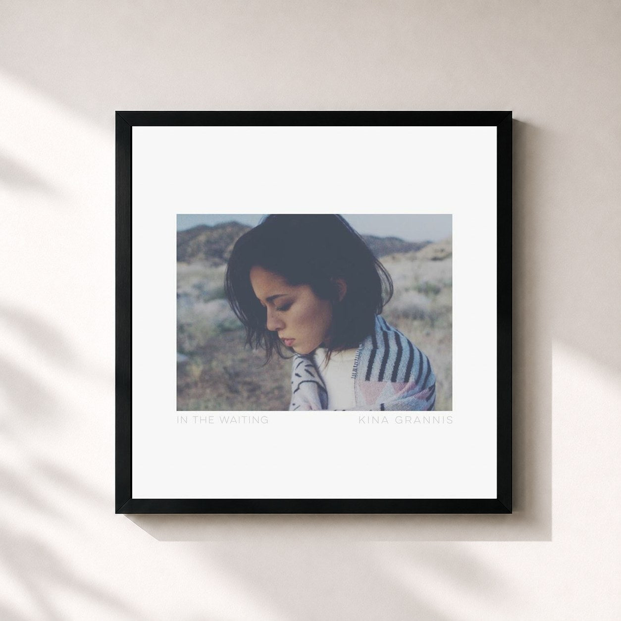 #noir Tableau carré de l'album In the Waiting de Kina Grannis, cadre noir 32x32 cm