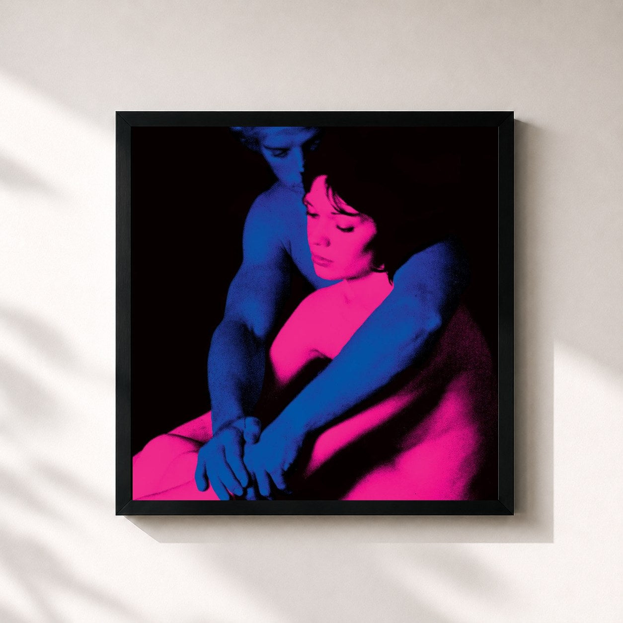 #noir Tableau carré de l'album Who Really Cares de TV Girl, cadre noir 32x32 cm