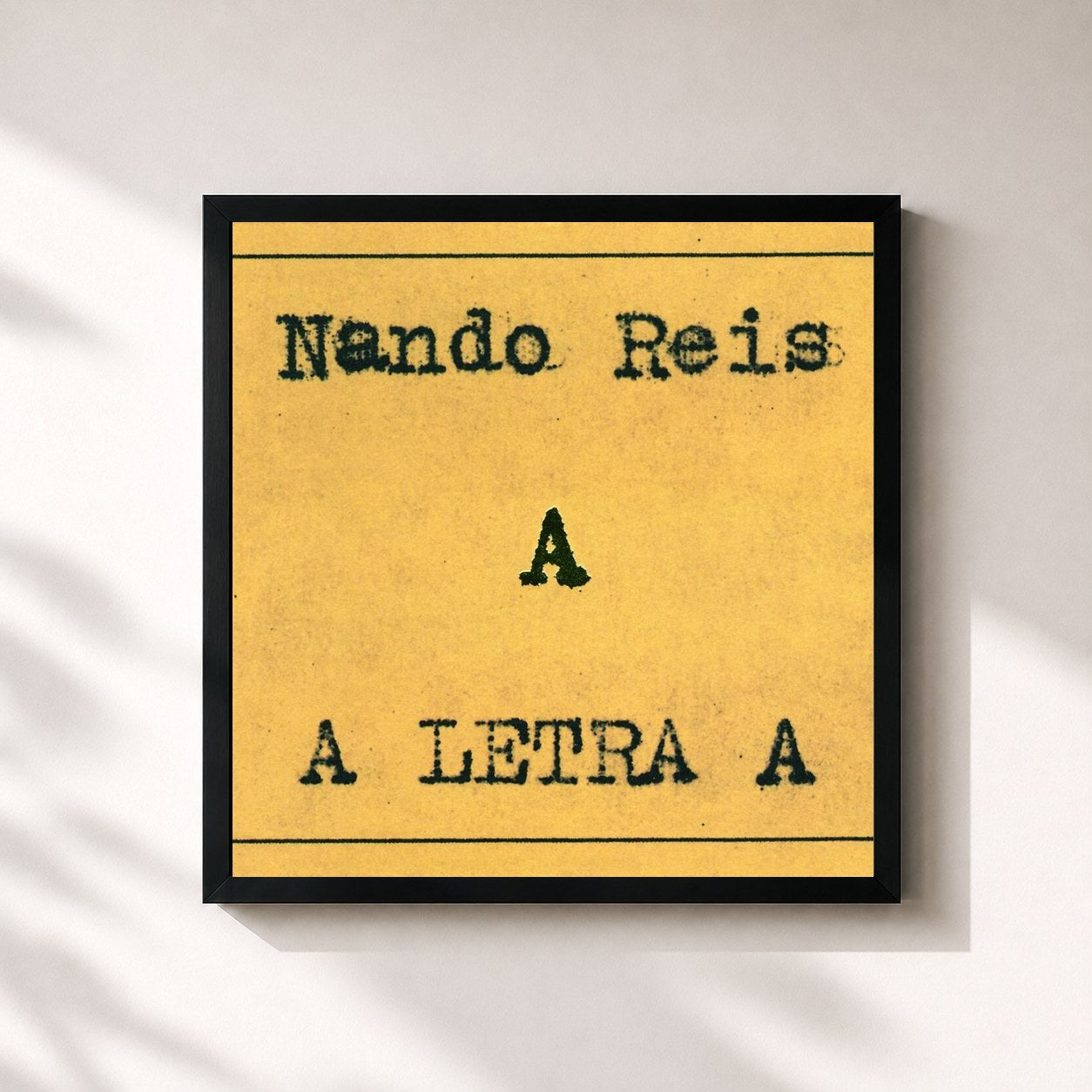#noir Tableau carré de l'album A Letra "A" de Nando Reis, cadre noir 32x32 cm