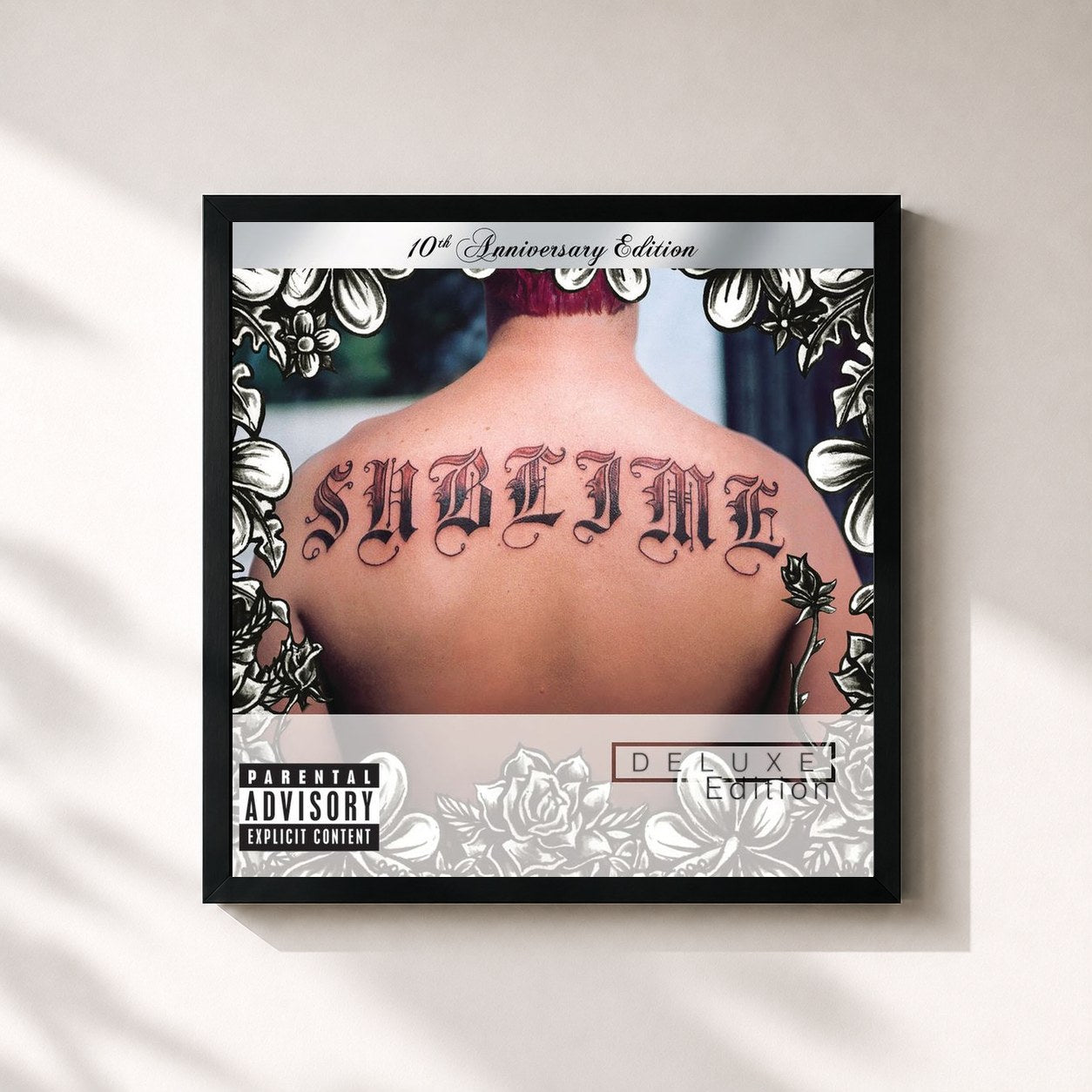 #noir Tableau carré de l'album Sublime (10th Anniversary Edition / Deluxe Edition) de Sublime, cadre noir 32x32 cm